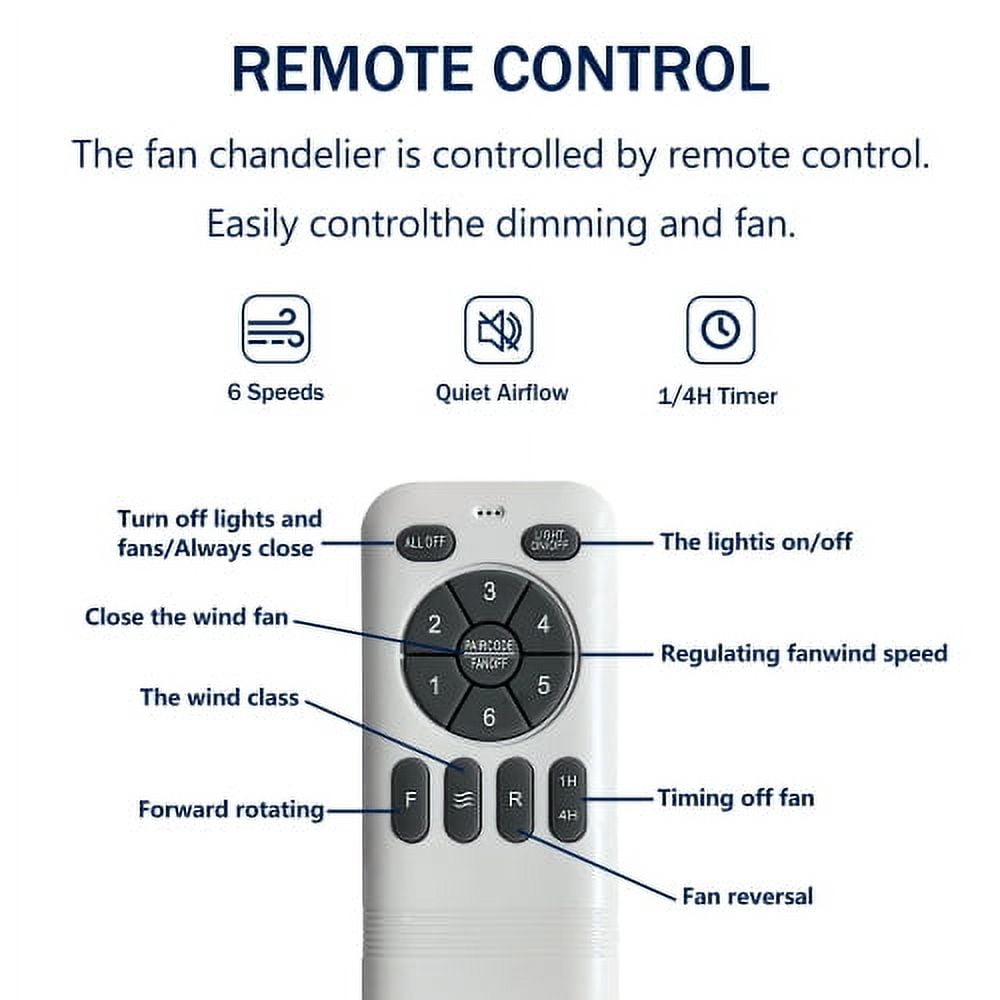 COOKCOK 52" Ceiling Fans with 3 Solid Wood Blades, Wood Ceiling Fans with Light and Remote Control, Fans for Patio Living Room, Bedroom, Indoor Ceiling, BLACK