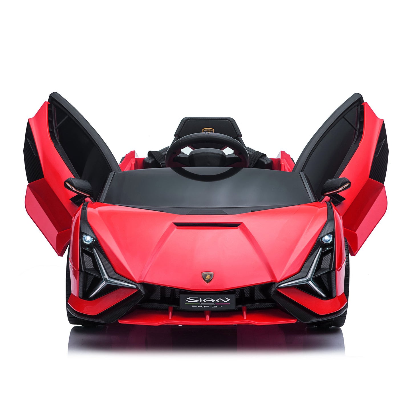 LISUEYNE Kids Ride on Car, 12V Lamborghini Sian Electric Car for Boys Girls, Remote Control, Red