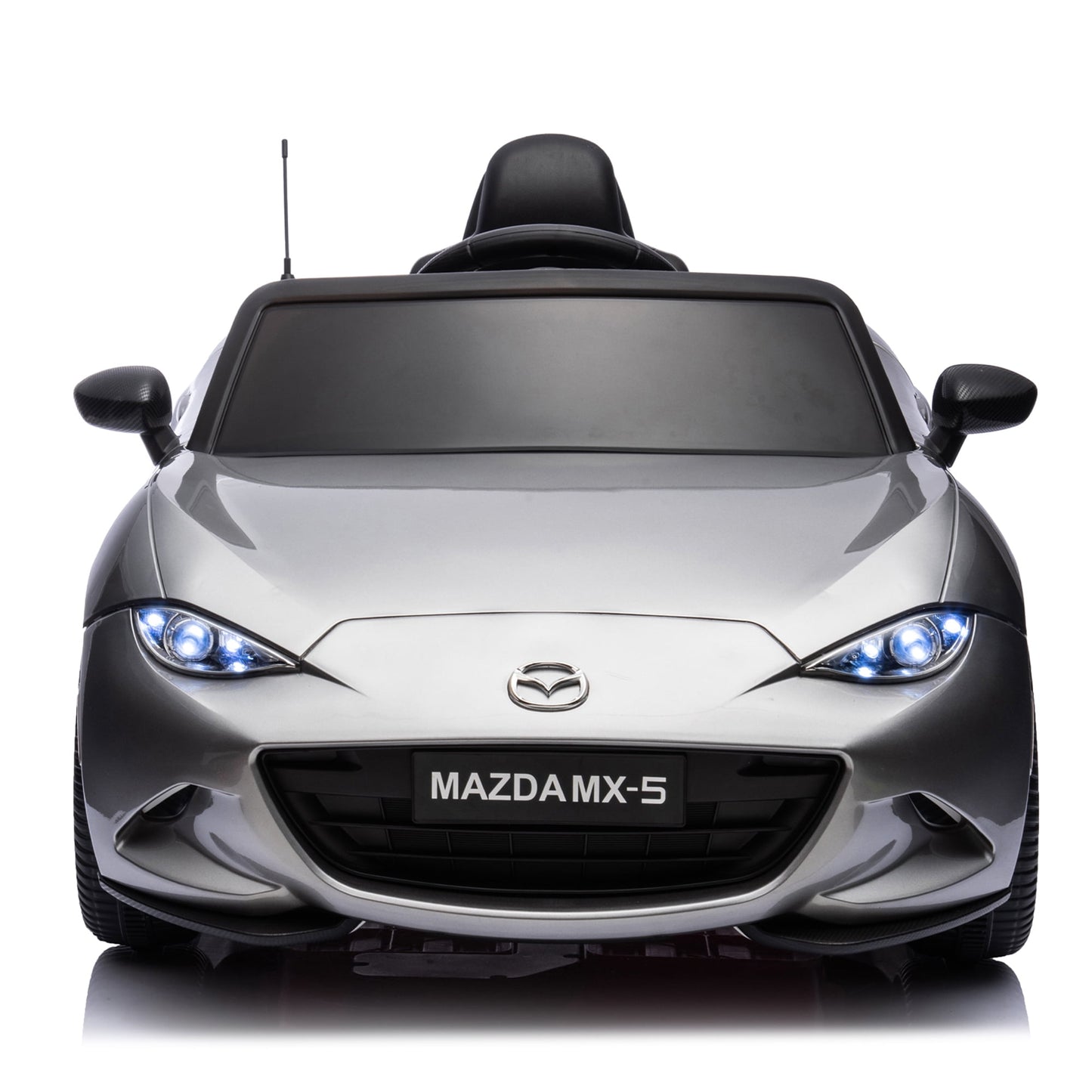LISUEYNE 12V Kids Ride on Car w/Remote Control, Licensed MAZDA MX-5RF Electric Car for Boys Girls Age 3+, Rocking Car, Music, Grey
