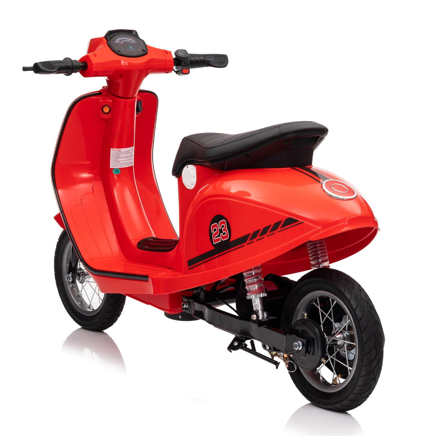 Track Seven 24V Ride on Motorcycle 250W Electric Motorcycle, Max Speed 10 Mph, Twist-Grip Throttle, 2 Speeds, MP3 Player, Bluetooth, Ride on Toy Car for Boys Girls Age 8+, Red