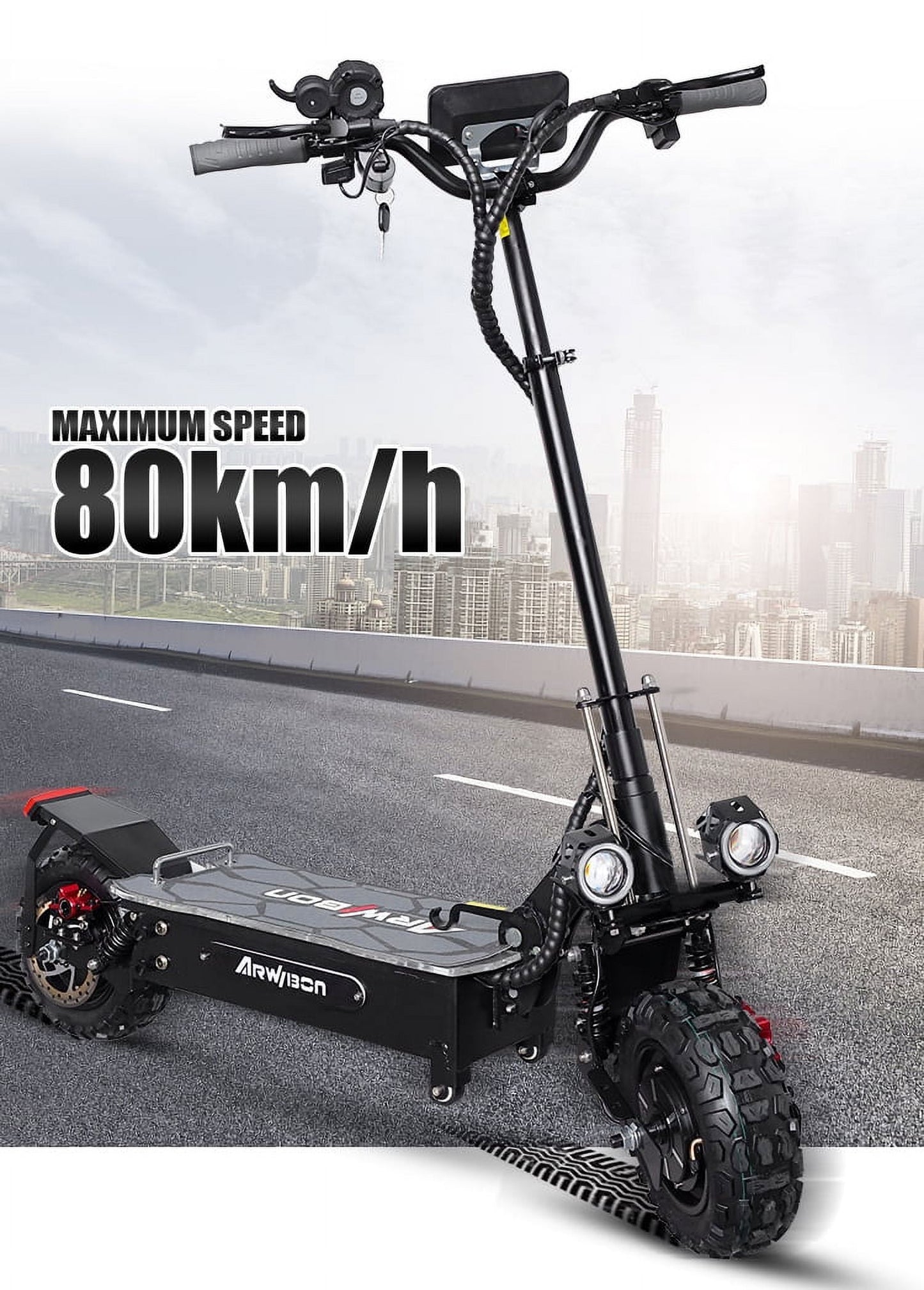 LISUEYNE Electric Scooter for Adults, Dual Drive 5600W Motors, Up to 40 MPH & 40 Miles, 60V/27AH Battery, 11" Off-Road Vacuum Tire, Dual Braking System & Dual Chargers, Q06Pro Electric Scooter