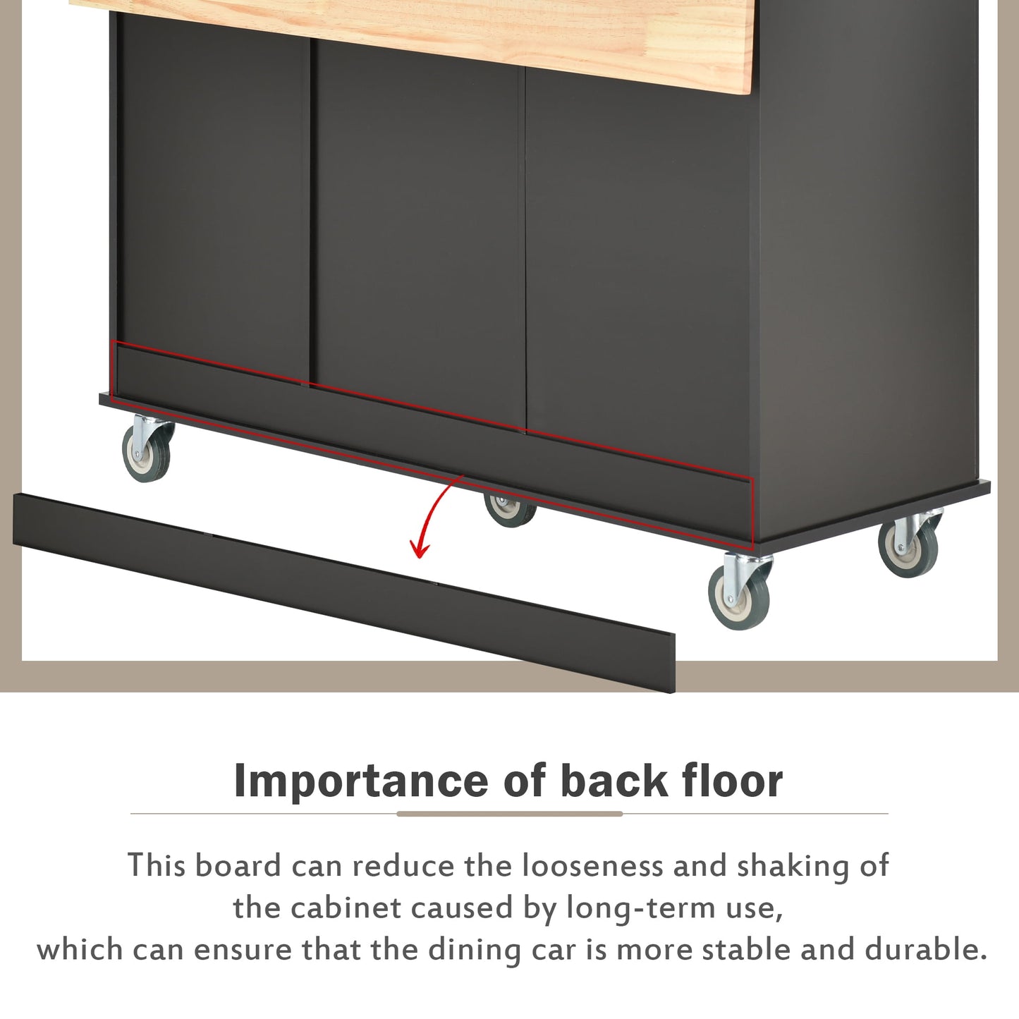 COOKCOK Mobile Kitchen Island Cart, Kitchen Cart with Wood Top and Drop Leaf Breakfast Bar, Rolling 52.7" Mobile Kitchen Island with Storage and Towel Rack, Drawers, Black