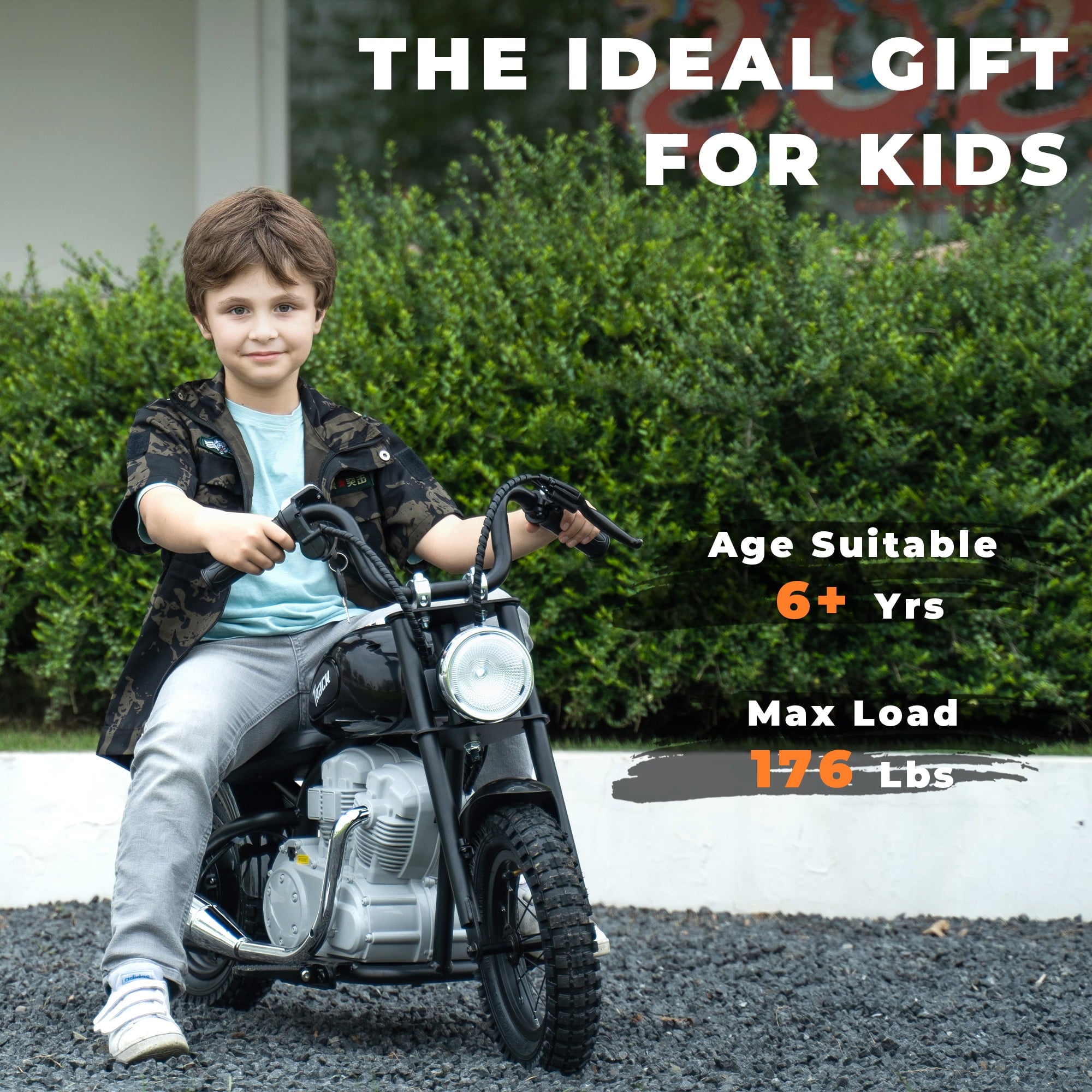 SUSIELADY 24V Electric Dirt Bike, 250 W Kids Powered Motorcycle, with Key Start, Twist Grip Throttle, Hand-Operated Dual Brakes, Speed Up to 10 MPH, for Kids Aged 8+