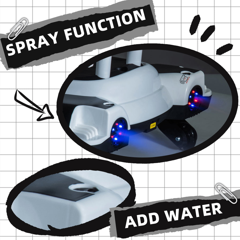SUSIELADY 12V Kids Ride on Electric Scooter, Ride on 360°Drift Car with Spray Function, Cool Operation ,Front & Side Lights design, Bluetooth, Music
