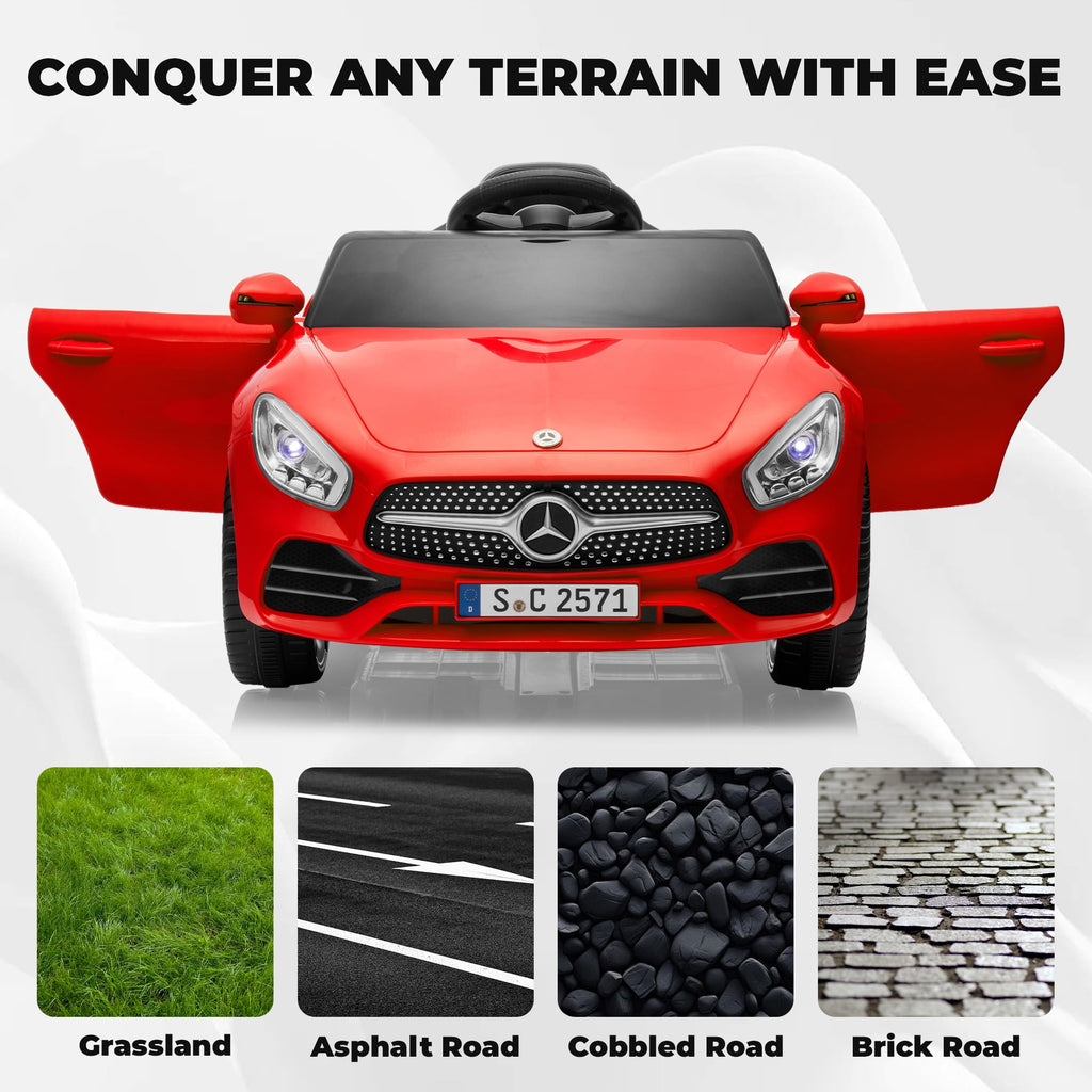 Track Seven 12V Licensed Mercedes-Benz CLS 350 Kids Ride On Toys, Electric Cars with Parent Control, Music, Bluetooth, LED Lights, Spring Suspension for Boys Girls Aged 2+, Red