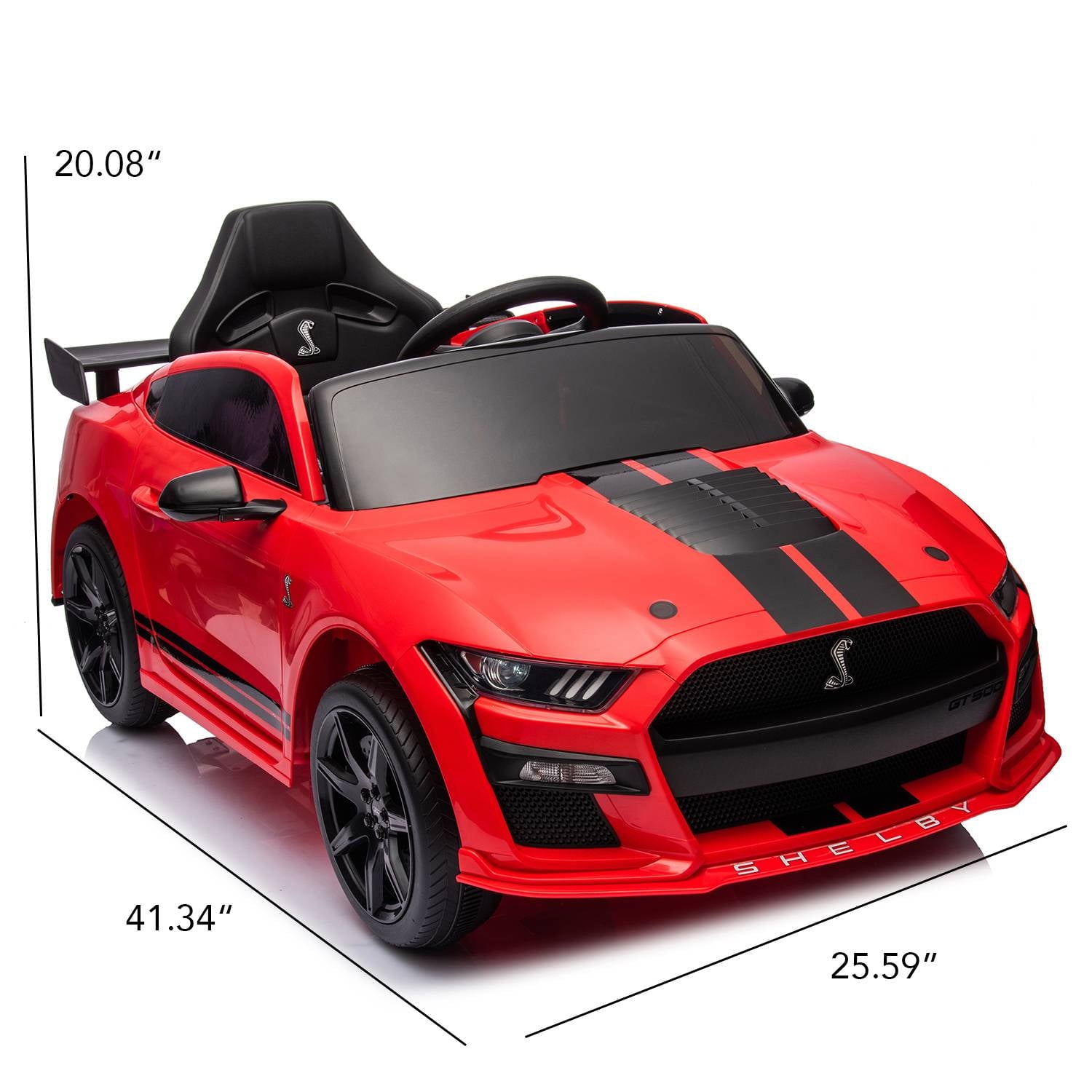 SUSIELADY 12 V Licensed Ford Mustang Shelby GT500, Kids Ride On Car with Parent Remote Control, 3 Speeds, Spring Suspension, Safety Belt, Music Player, Electric Vehicles Toy