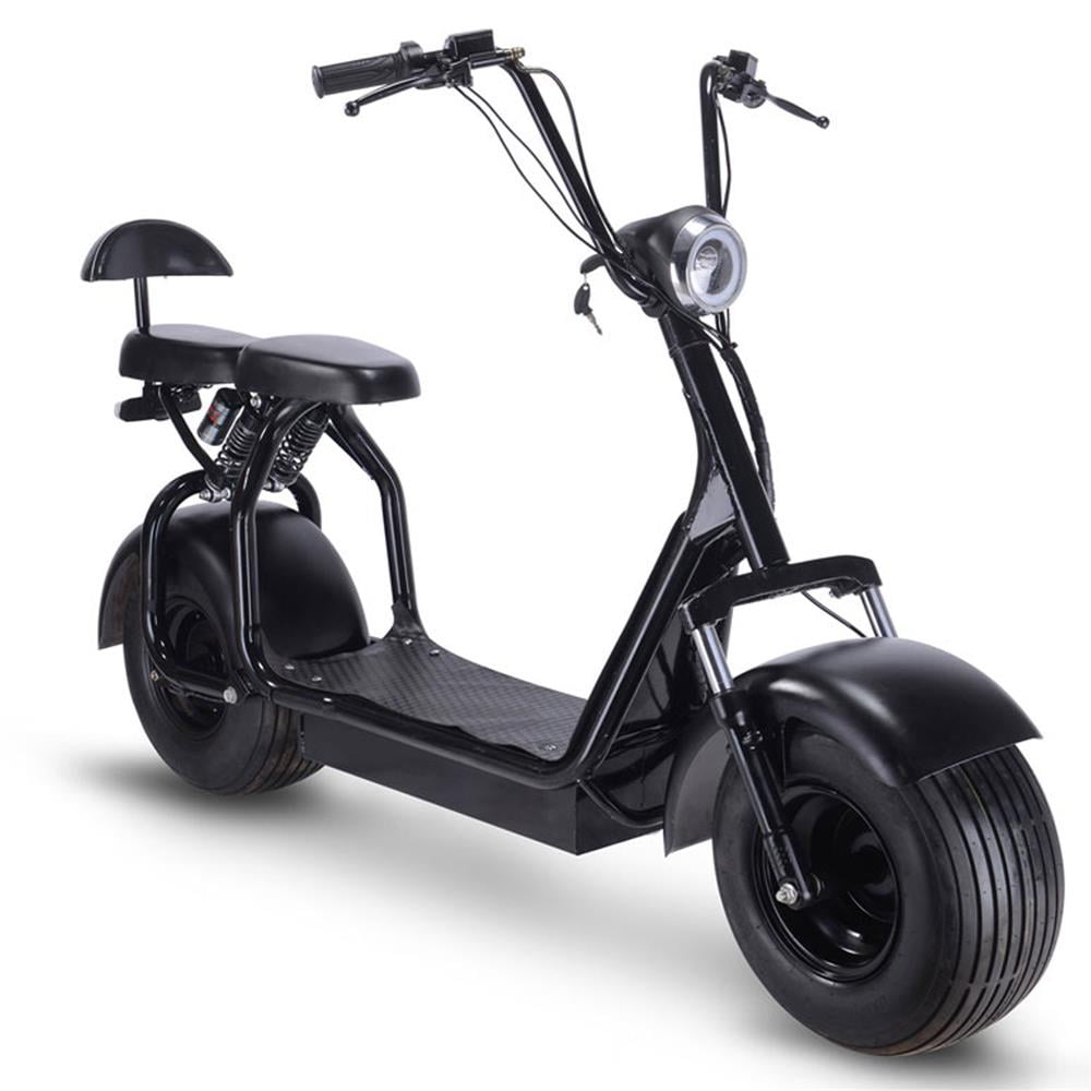 LISUEYNE 1000W Electric Scooter, 60V 18ah Electric Scooter with Seat,Up to 25Mph, 23 Miles Range,Hydarulic Front & Rear Brake, LED Headlights, Adjustable Handlebar, Black