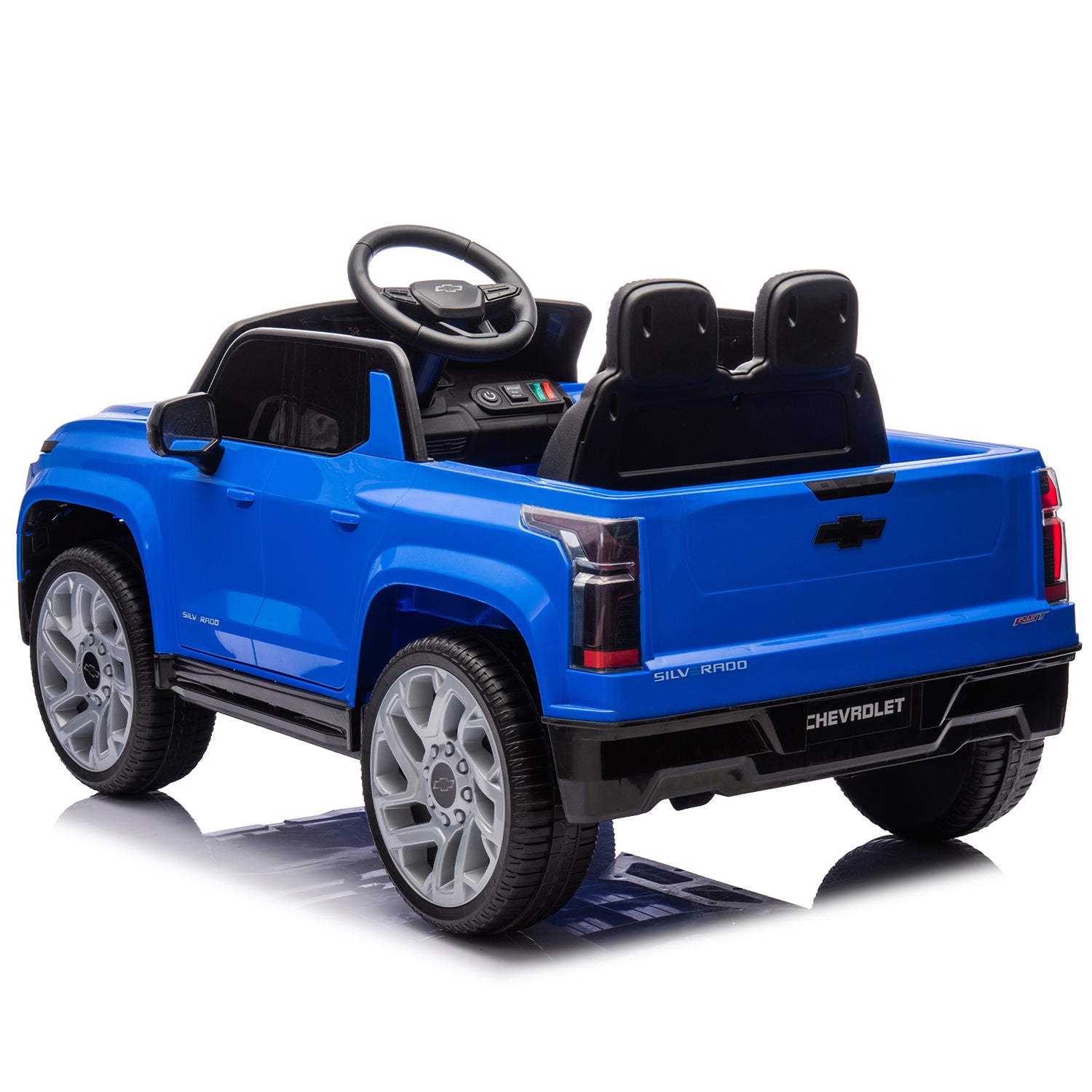 Track 7 12V Ride on Car, Licensed Chevrolet Silverado Electric Car with Remote Control, Bluetooth, LED Lights, Power Display, Rear Storage, 12V Ride on Truck Car for Boys Girls Age 3+, Pink