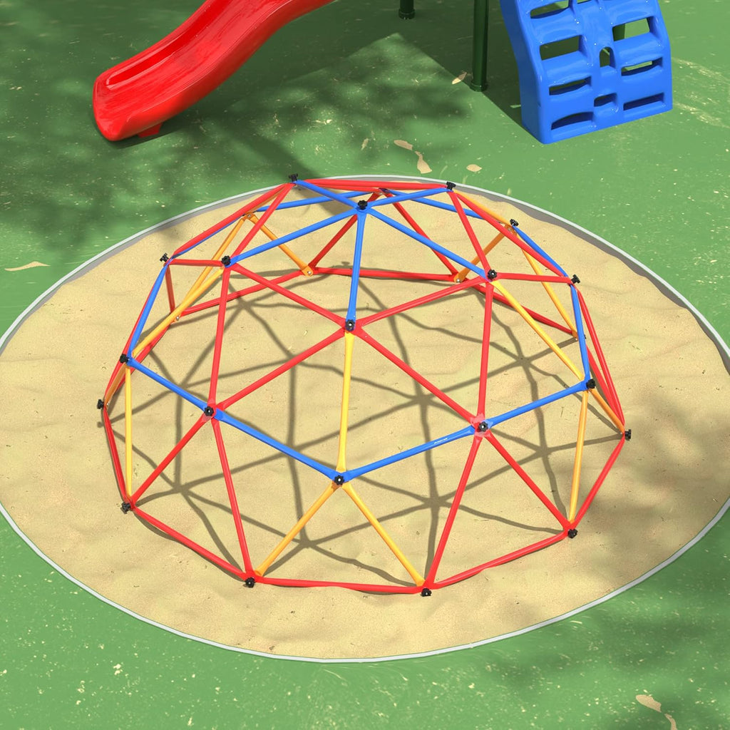 Track Seven Climbing Dome for Kids, Universal Exercise Dome Climber, Dome Climber for Kids Outdoor, Supporting 439lbs Play Center Outdoor Playground For Fun, Red and Yellow and Blue