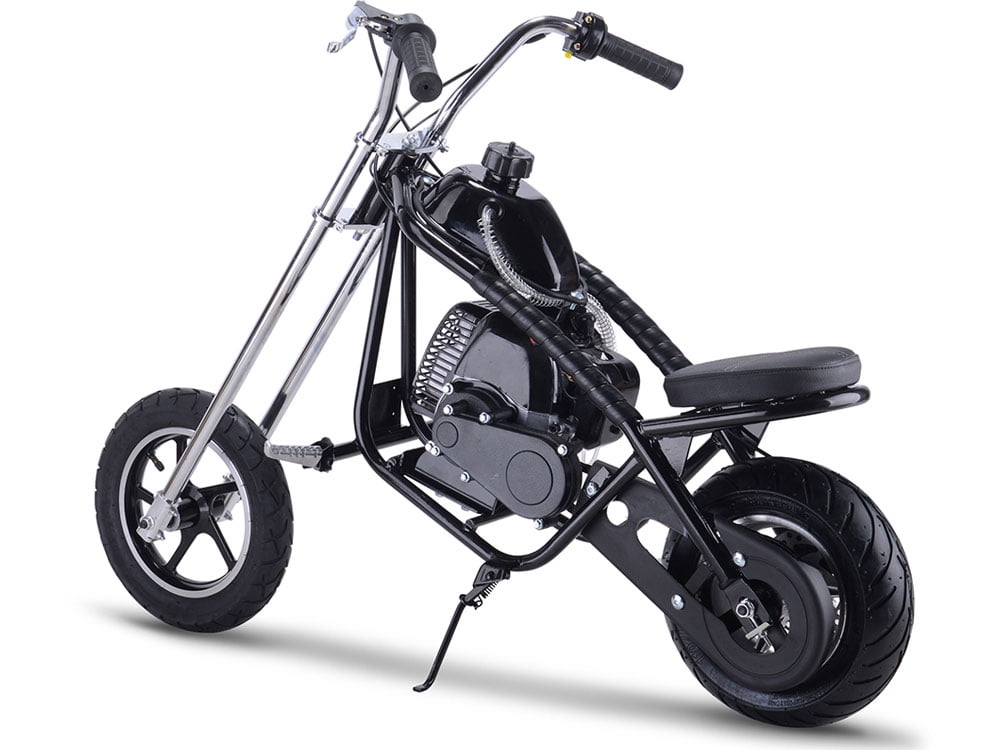 Track 7 49cc 2-Stroke Gas Dirt Bike,Max Speed 25mph,Gas Mini Chopper,Off-Road Gas Motorcycle,Pull Start,Rear Disc Brake,Black