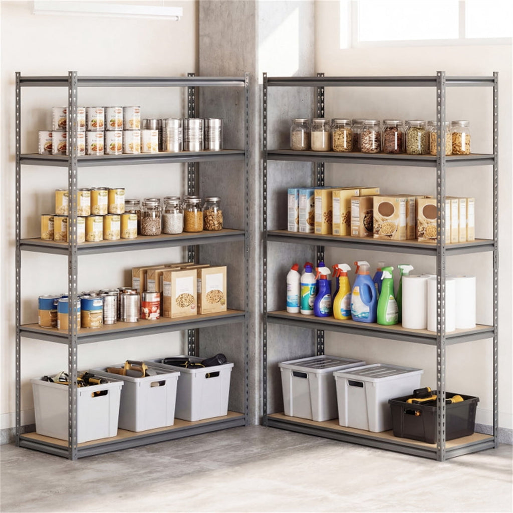 COOKCOK Storage Shelving Unit, 5-Tier Adjustable Storage Shelves, 48" L x 18" W x 72" H Heavy Duty Garage Storage Shelves, Metal Shelves for Kitchen Pantry Basement Bathroom Laundry