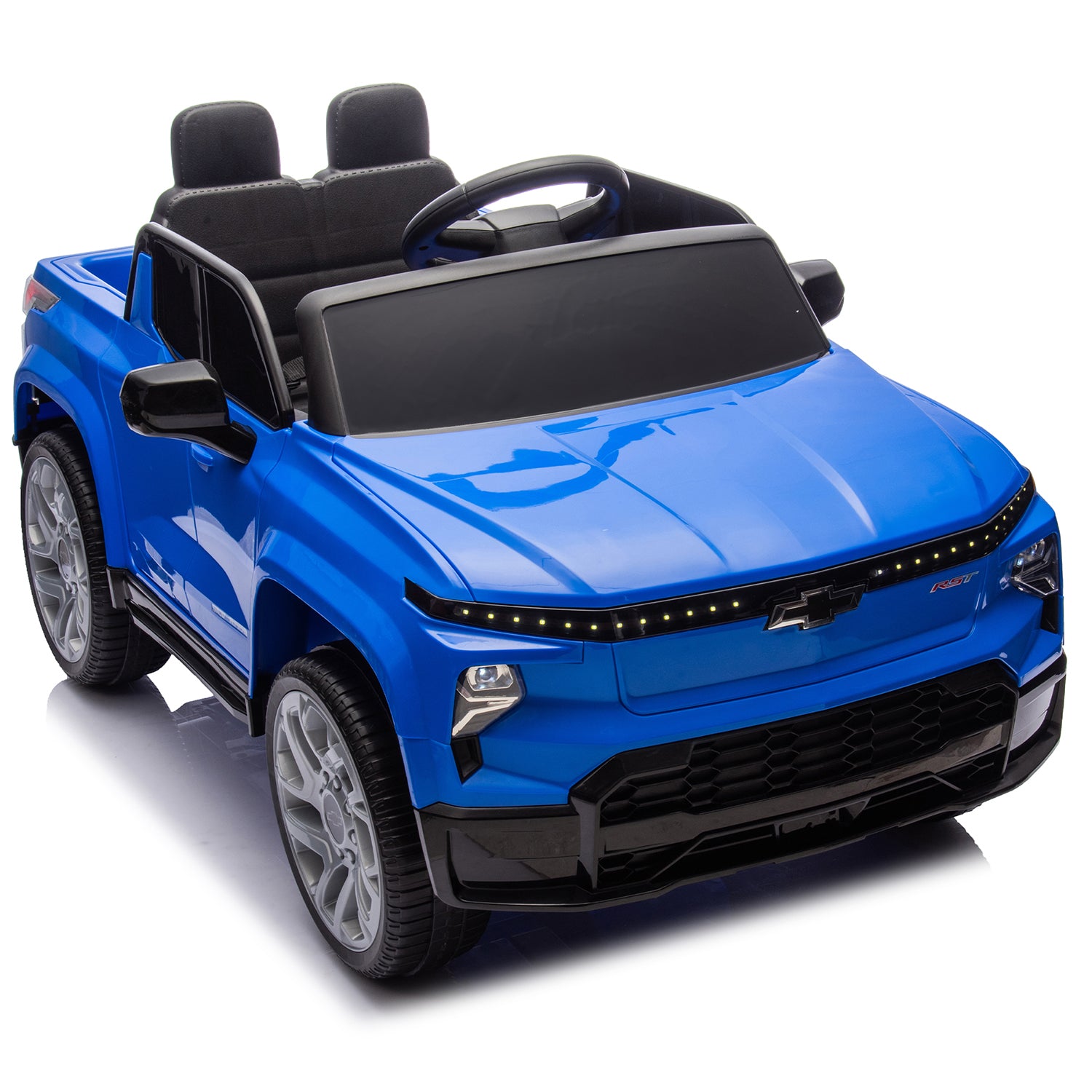 Track 7 12V Ride on Car, Licensed Chevrolet Silverado Electric Car with Remote Control, Bluetooth, LED Lights, Power Display, Rear Storage, 12V Ride on Truck Car for Boys Girls Age 3+, Pink