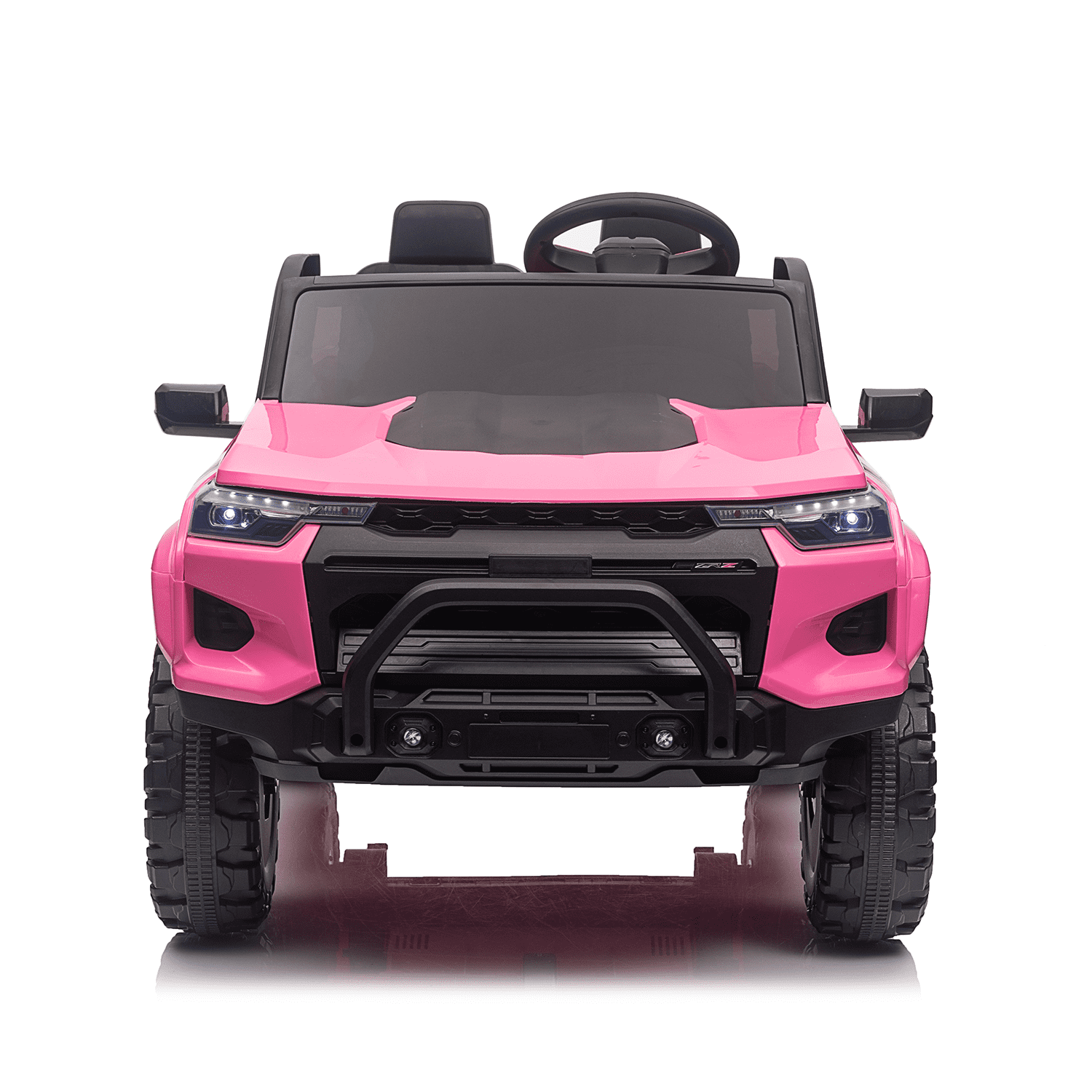 Track 7 24V 2-Seats Electric Pickup car for kid 3+, 2.4G Parents Remote Control, 3 speed adjustable, 2-Point Safety Belt, Pink