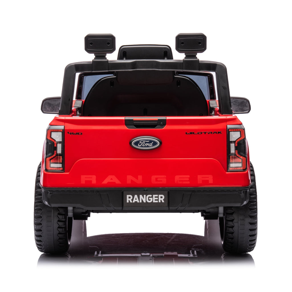 Track 7 12V Kids Ride on Pickup Truck, Licensed Ford Ranger Ride on Car with Remote Control, Music Player, LED Lights, Bluetooth, Soft Start, Electric Car for Kids Ages 3-6, White