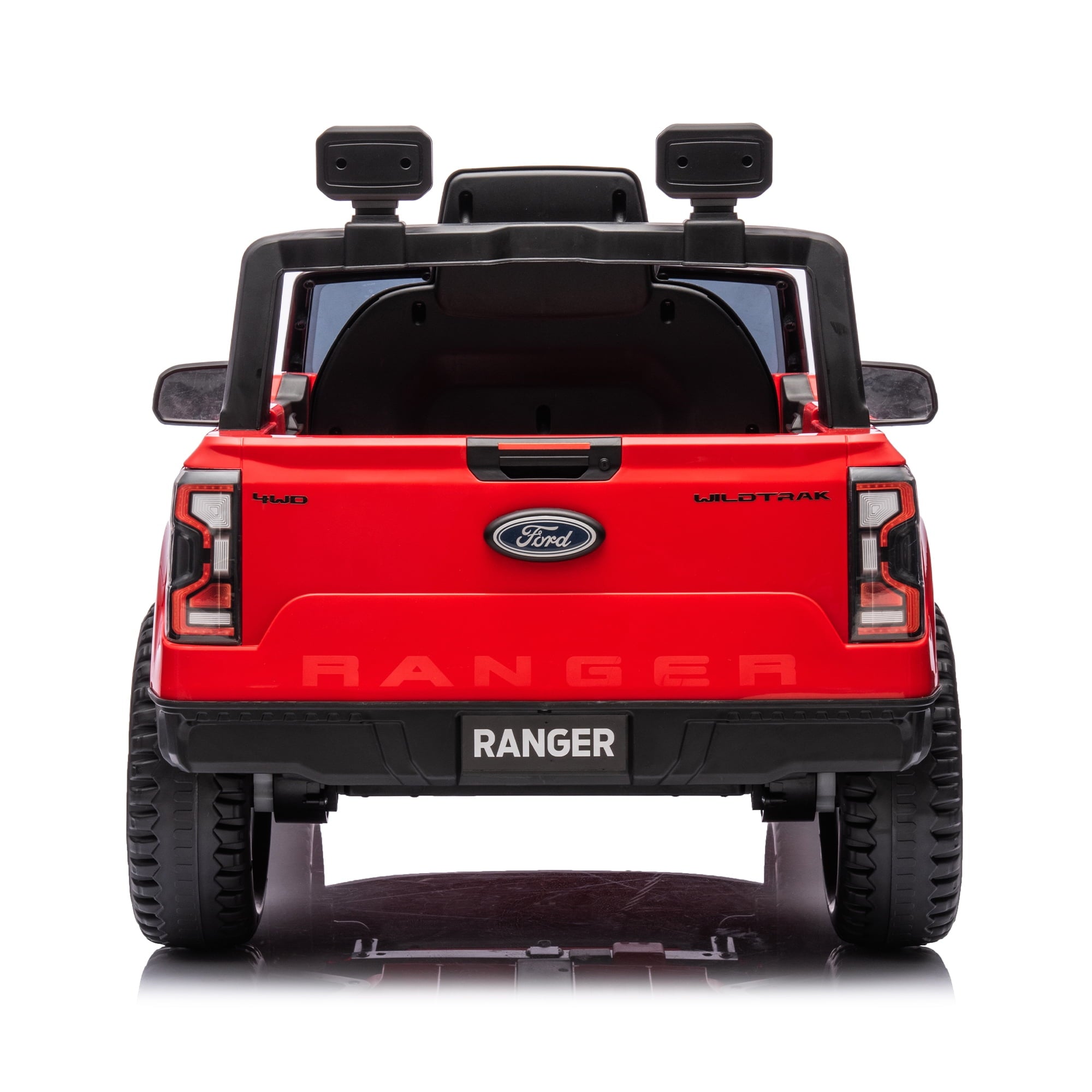 Track 7 12V Kids Ride on Pickup Truck, Licensed Ford Ranger Ride on Car with Remote Control, Music Player, LED Lights, Bluetooth, Soft Start, Electric Car for Kids Ages 3-6, Red
