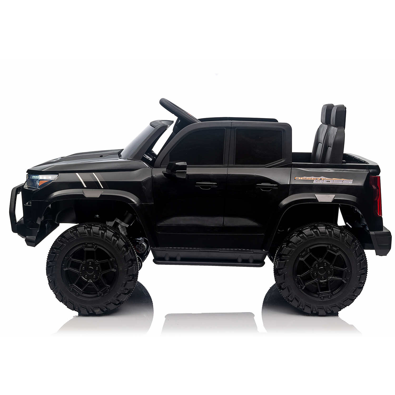Track 7 24V 2-Seats Electric Pickup car for kid 3+, 2.4G Parents Remote Control, 3 speed adjustable, 2-Point Safety Belt, Black