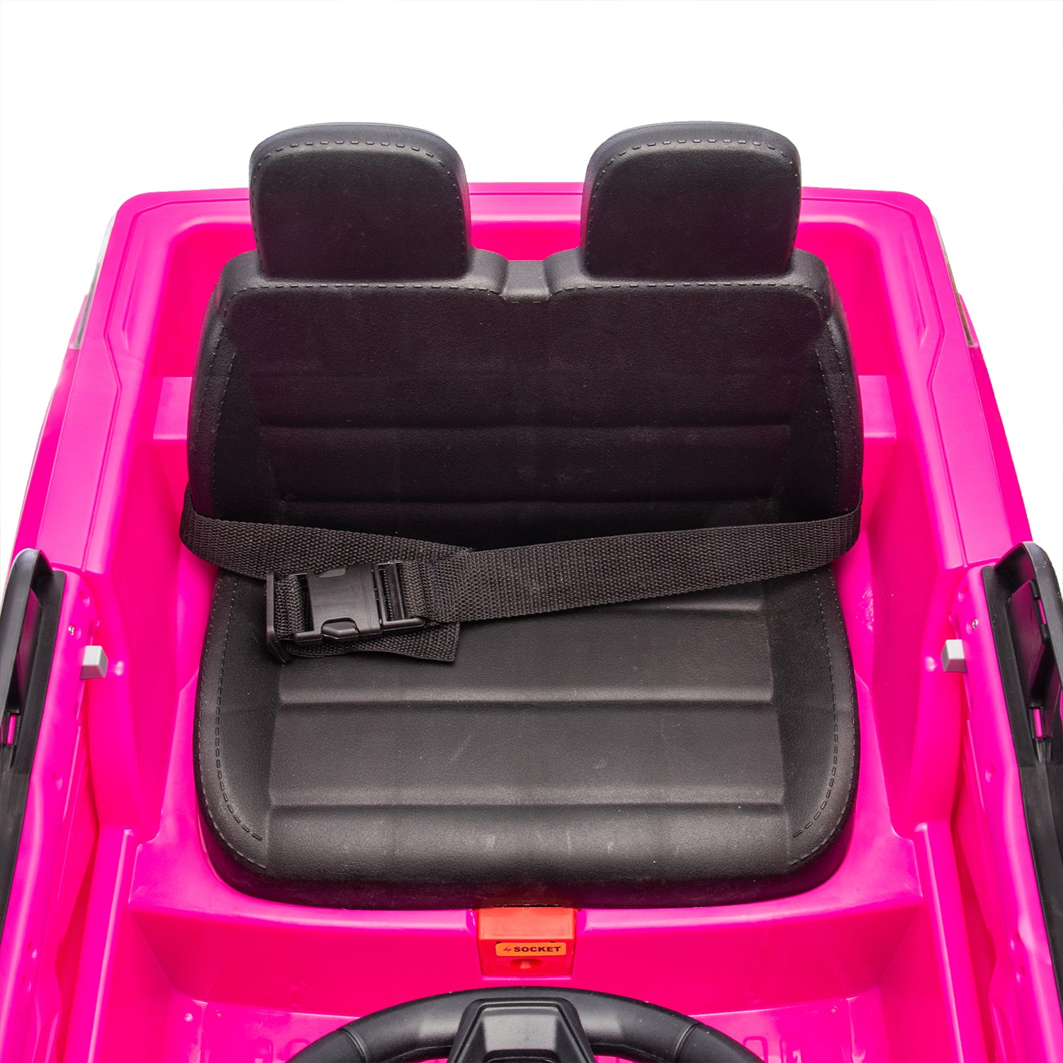 Track 7 24V Ride on Car, Licensed Chevrolet Silverado Electric Car with Remote Control, Bluetooth, LED Lights, Power Display, Rear Storage, 24V Ride on Truck Car for Boys Girls Age 3+, Pink