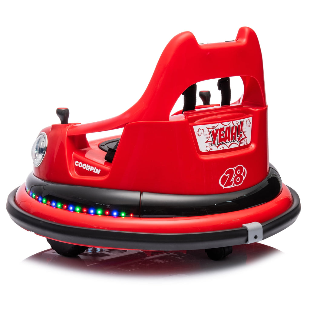SUSIELADY 12V Ride on Bumper Car for Kids, with Remote Control, Bluetooth, LED Lights, 2 Speed, 360°Spin, for Kids Aged 2-6