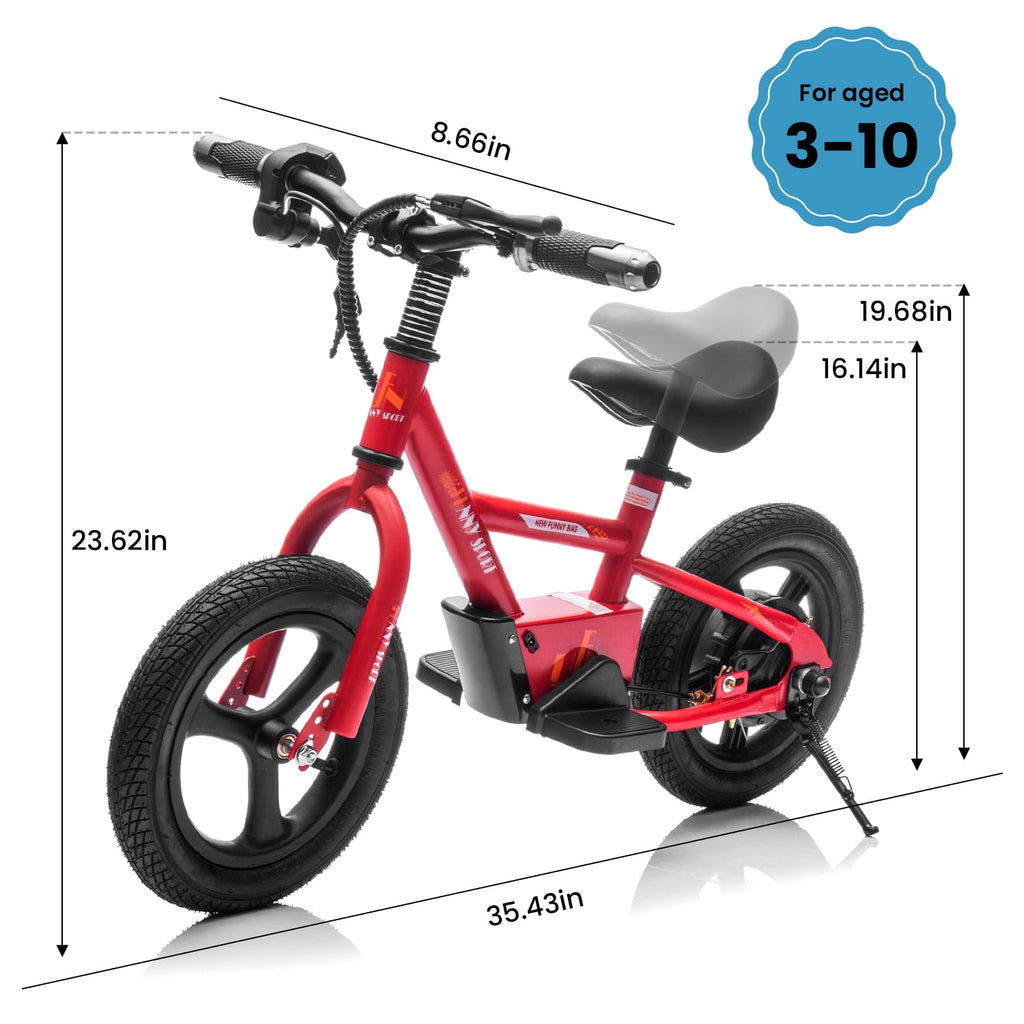 Track 7 24V Electric Dirt Bike, Kids Electric Motorcycle, Max Speed 10 mph, Height Adjustable, Power Display, Hand-Operated Brakes, Electric Balance Bike for Boys Girls Age 3+, 24V Ride on Car, Black