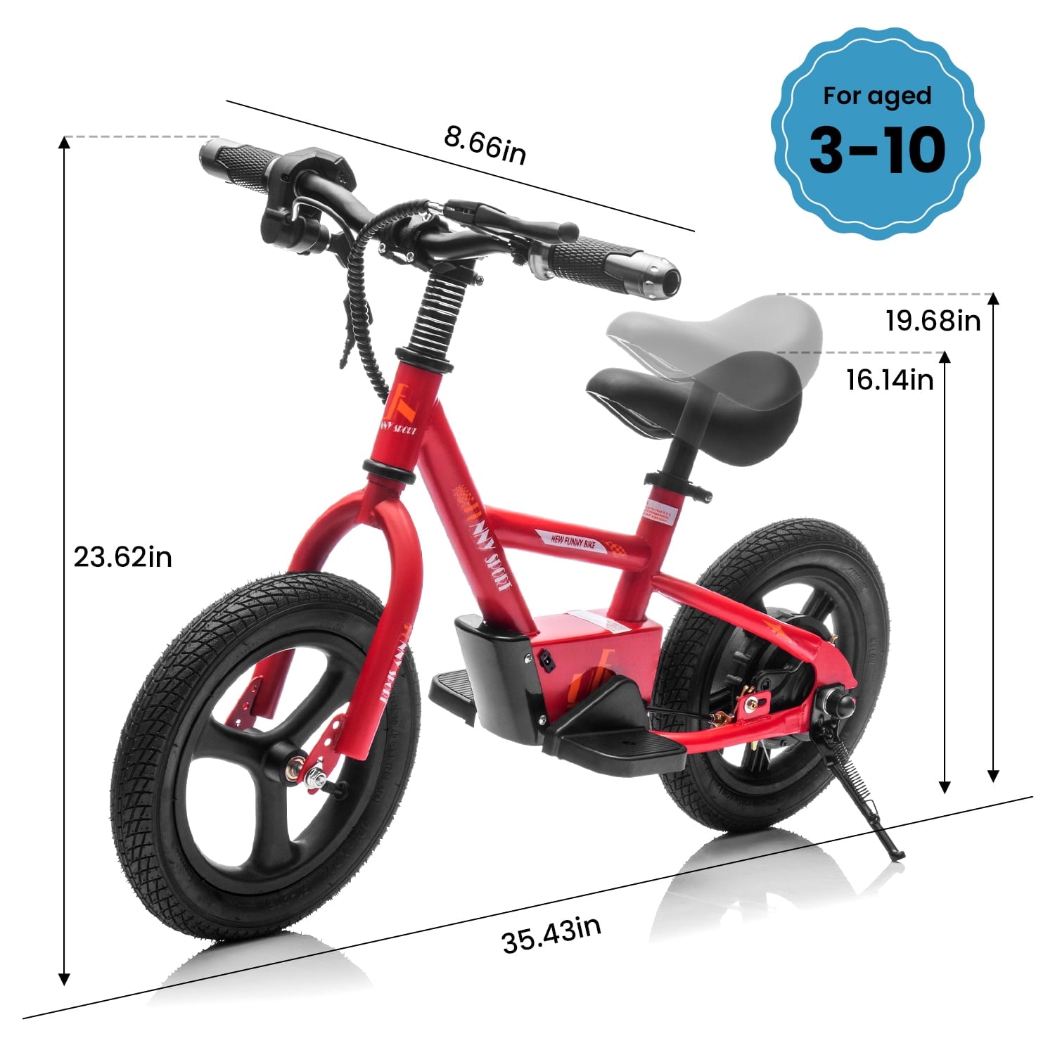 Track 7 24V Electric Dirt Bike, Kids Electric Motorcycle, Max Speed 10 mph, Height Adjustable, Power Display, Hand-Operated Brakes, Electric Balance Bike for Boys Girls Age 3+, 24V Ride on Car, Black