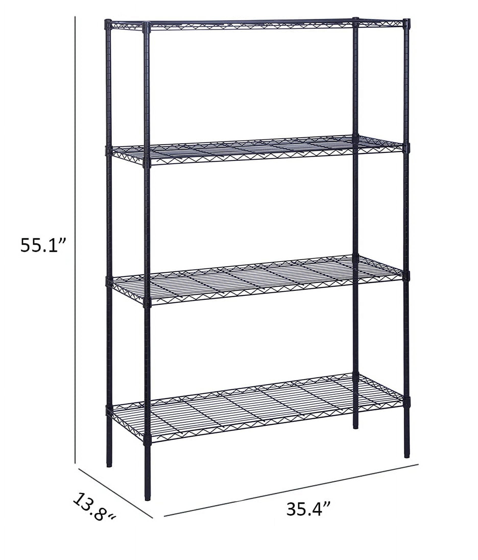 COOKCOK 4-Tier Wire Shelving Unit, 35.4"x 13.8"x 55.1" Metal Shelf, NSF Certified, Adjustable Heavy Duty Carbon Steel Shelf for Home Kitchen Bathroom Garage, 440lbs Capacity, Black