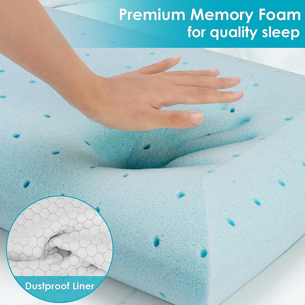COOKCOK Memory Foam Pillows for Side, Back and Stomach Sleepers, Bed Pillow with Washable Cover and Breathable Mesh, Bed Pillow for Sleeping Standard Size
