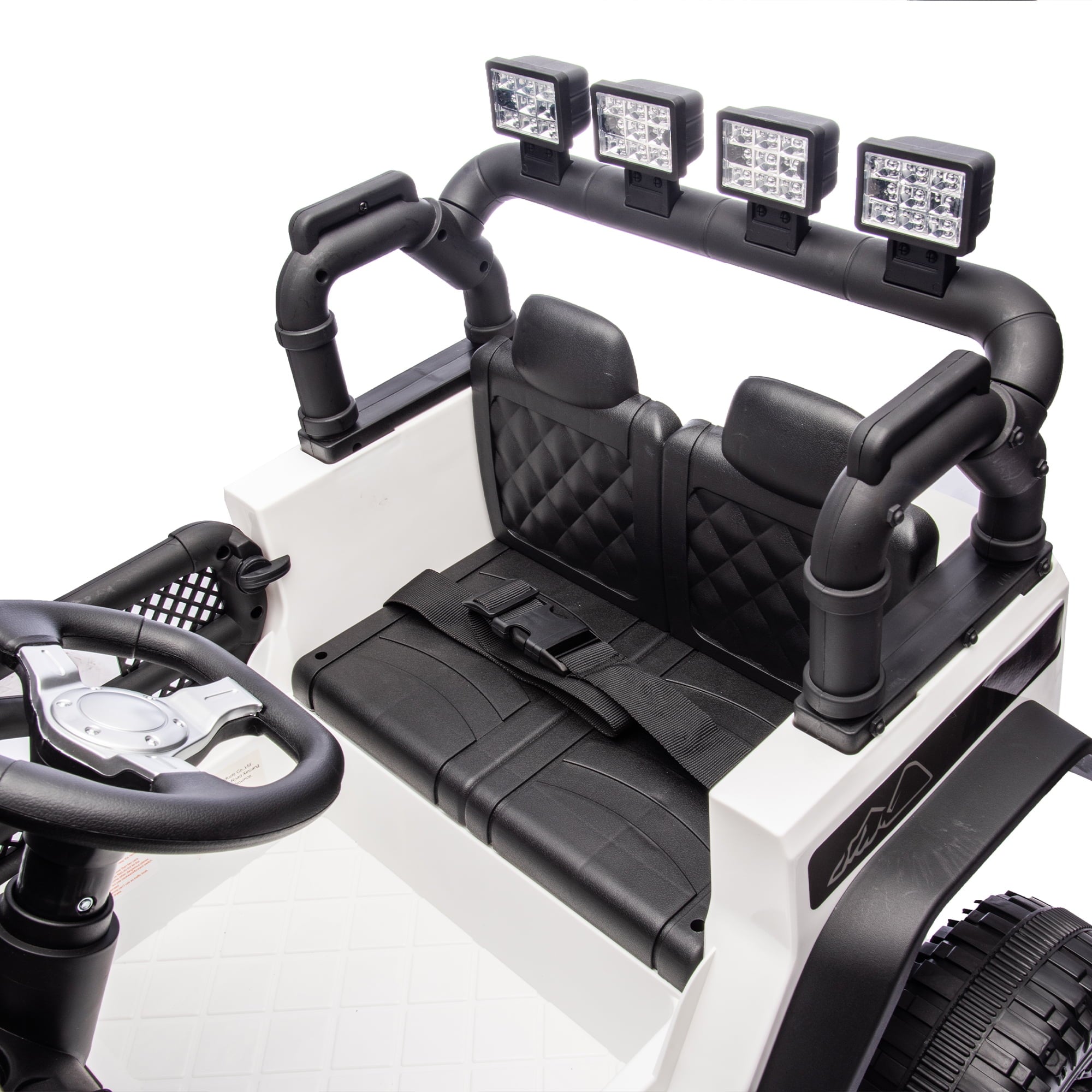 Track 7 24V Ride on Car Truck, Battery Powered Ride on Car with Remote Control,  400W Electric Vehicle w/3 Speeds, Bluetooth, Music Player for Boys Girls Aged 3+, White