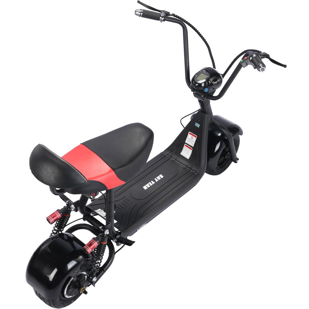 LISUEYNE Electric Scooter with Seat, 500W Electric Scooter for Adults, up to 20Mph & 16 Miles Range, Electric Commuting Scooter with Front&Rear Disck Brake, Headlights, LCD Display