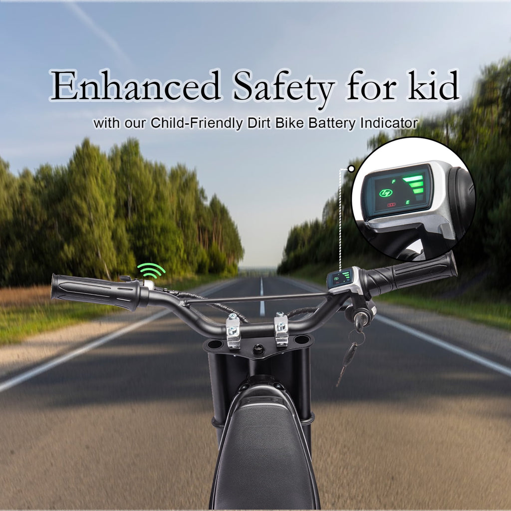 SUSIELADY 36V Electric Dirt Bike, 350 W Kids Powered Motorcycle, with Twist Grip Throttle, Hand-Operated Dual Brakes, Speed Up to 15 MPH, for Kids Aged 8-12