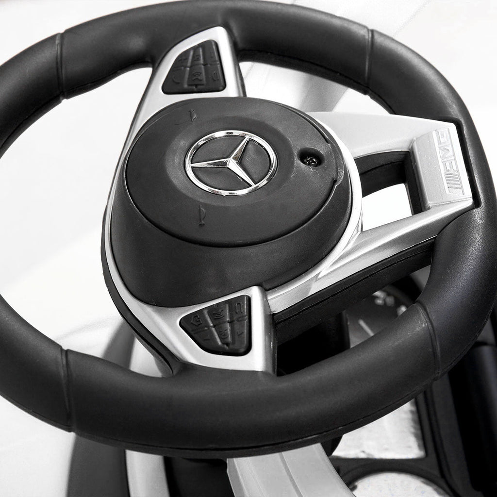 Track 7 Kids Ride on Push Car,Mercedes-Benz 3-in-1 Push Car for Toddler Age 1+,Music,White