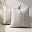 COOKCOK Throw Pillow Covers 20x20 Set of 2 Striped Pillow Covers Textured Linen Decorative Pillows Square Cushion Covers for Sofa Couch Bed Living Room Farmhouse Decor, Grey