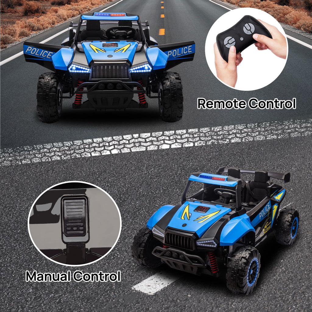 SUSIELADY 24V Kids Ride On Car, 2-Seater Ride On Car, 4-Wheel Suspension, with Megaphone, Walkie Talkie, Power Display, Bluetooth, Music, LED Lights, for Boys Girls Aged 3+