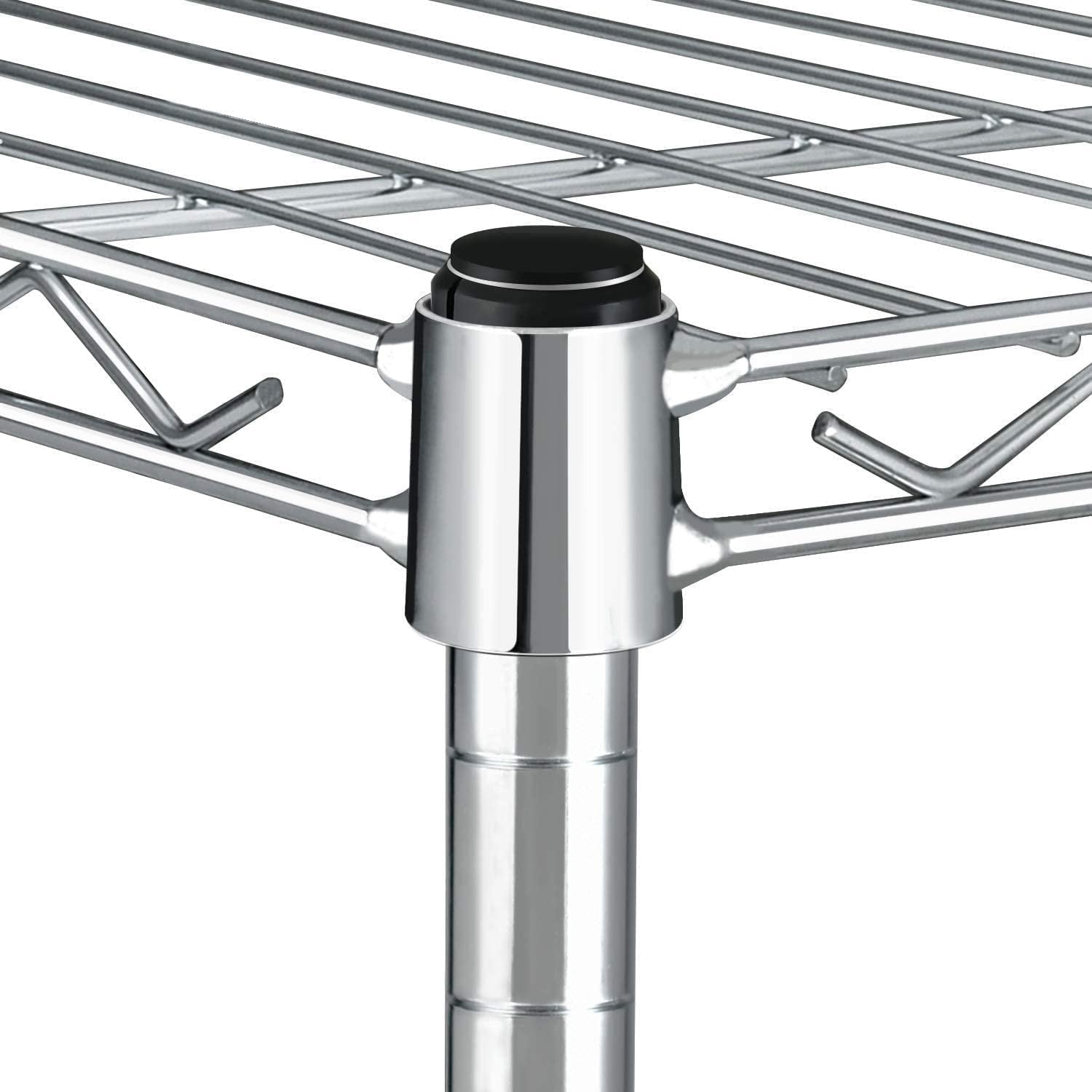 COOKCOK 4-Tier Wire Shelving, 35"D x 17"W x 62"H Storage Shelves, Garage Shelf, Heavy Duty Metal Shelf, Height Adjustable, 1000lbs Capacity