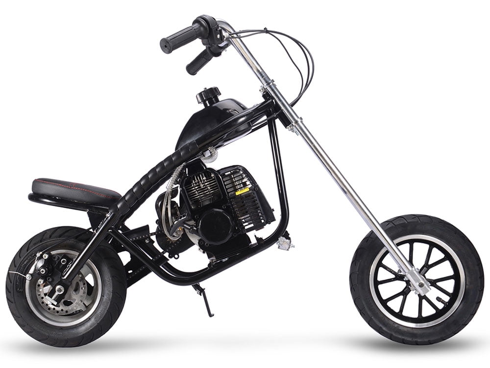 Track 7 49cc 2-Stroke Gas Dirt Bike,Max Speed 25mph,Gas Mini Chopper,Off-Road Gas Motorcycle,Pull Start,Rear Disc Brake,Blue
