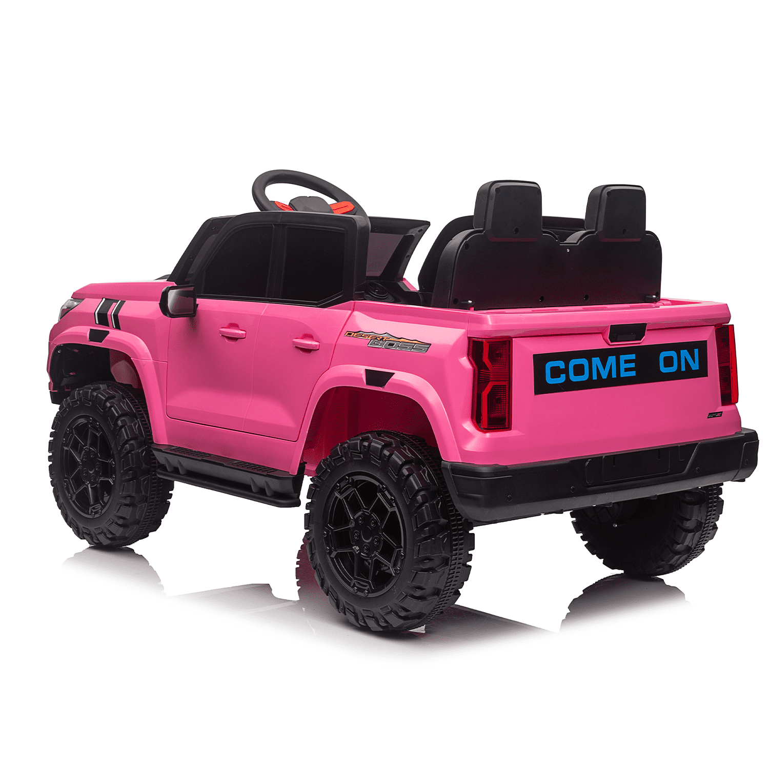 Track 7 24V 2-Seats Electric Pickup car for kid 3+, 2.4G Parents Remote Control, 3 speed adjustable, 2-Point Safety Belt, Pink