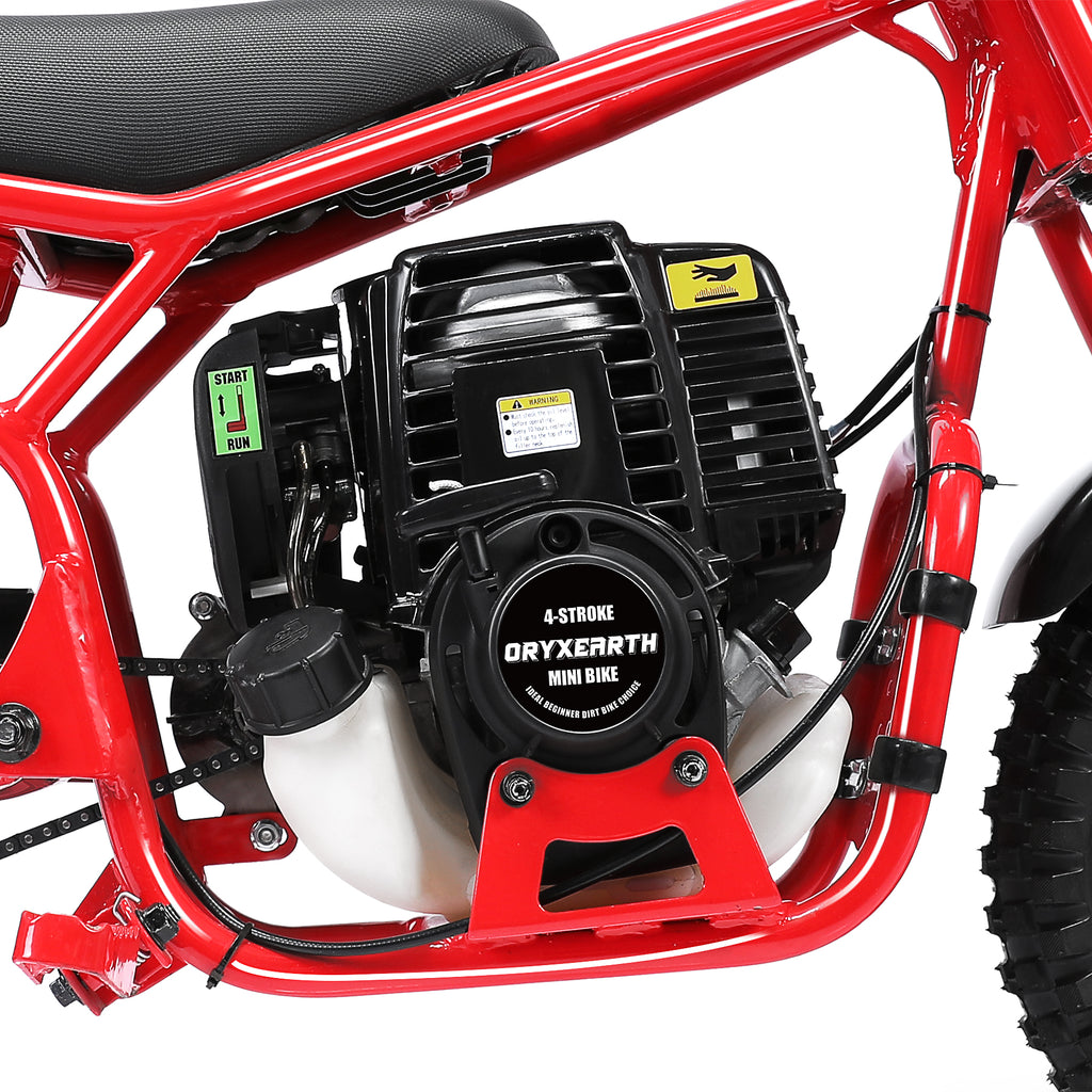 Track 7 37.7CC 4-Stroke Dirt Bike, Gas Powered Motorcycles, 1.36HP Off Road Trail Mini Bike with Heavy Duty Steel Frame, Rear Disc Brakes, Max Load 189 Lb & 16 MPH Top Speed, Red