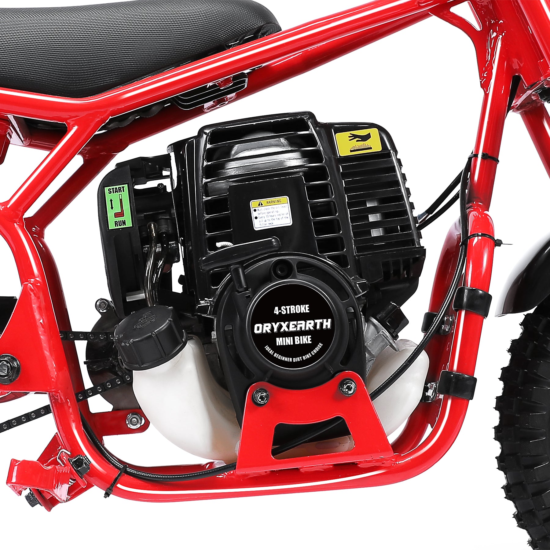 Track 7 37.7CC 4-Stroke Dirt Bike, Gas Powered Motorcycles, 1.36HP Off Road Trail Mini Bike with Heavy Duty Steel Frame, Rear Disc Brakes, Max Load 189 Lb & 16 MPH Top Speed, Red