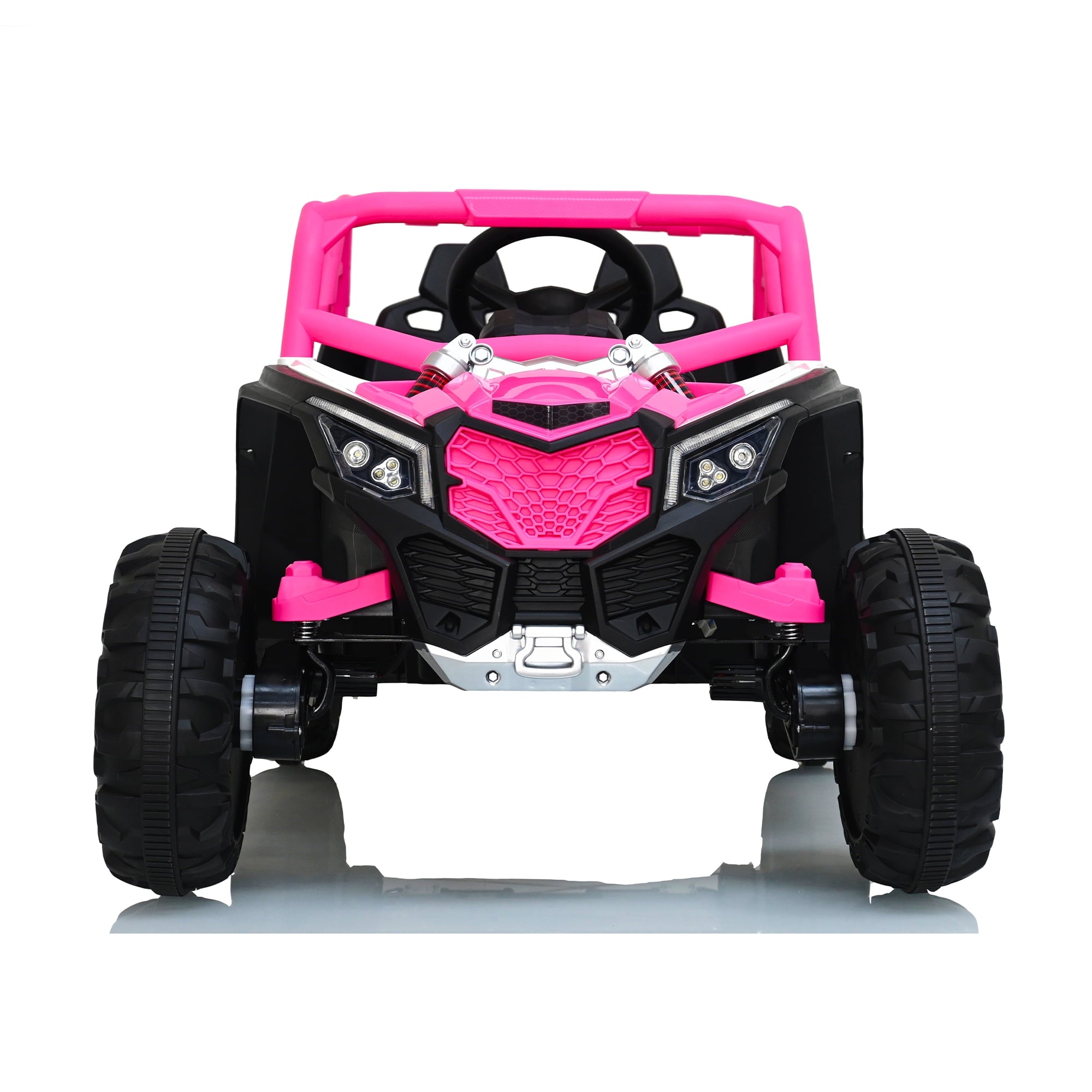 Track 7 12V Kids Electric UTV Car, Ride on Car with Remote Control, Manipulation Platform & LED Lights, Riding Toys for Boys & Girls Aged 3~6, Pink