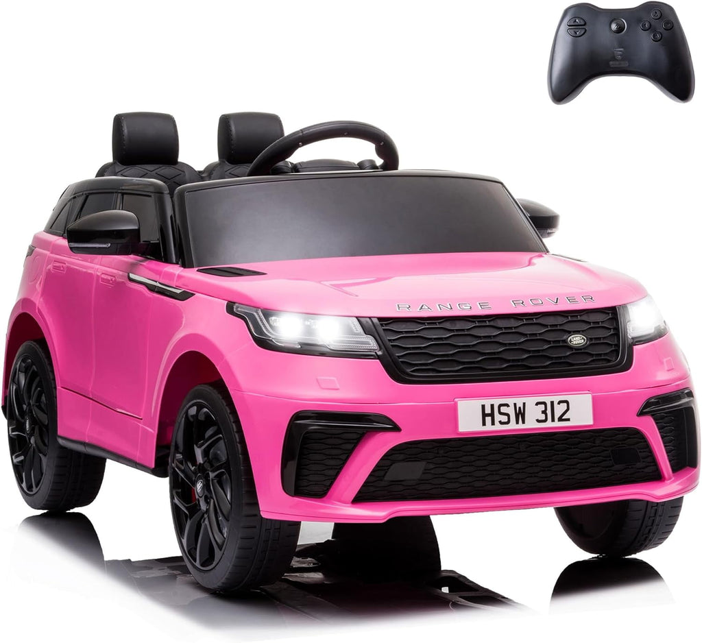 Track 7 Licensed Range Rover Kids Ride-On Car, 12V Electric Vehicle , Remote Control, LED Lights, Double Doors, Soft Start, Electric Car, BLACK