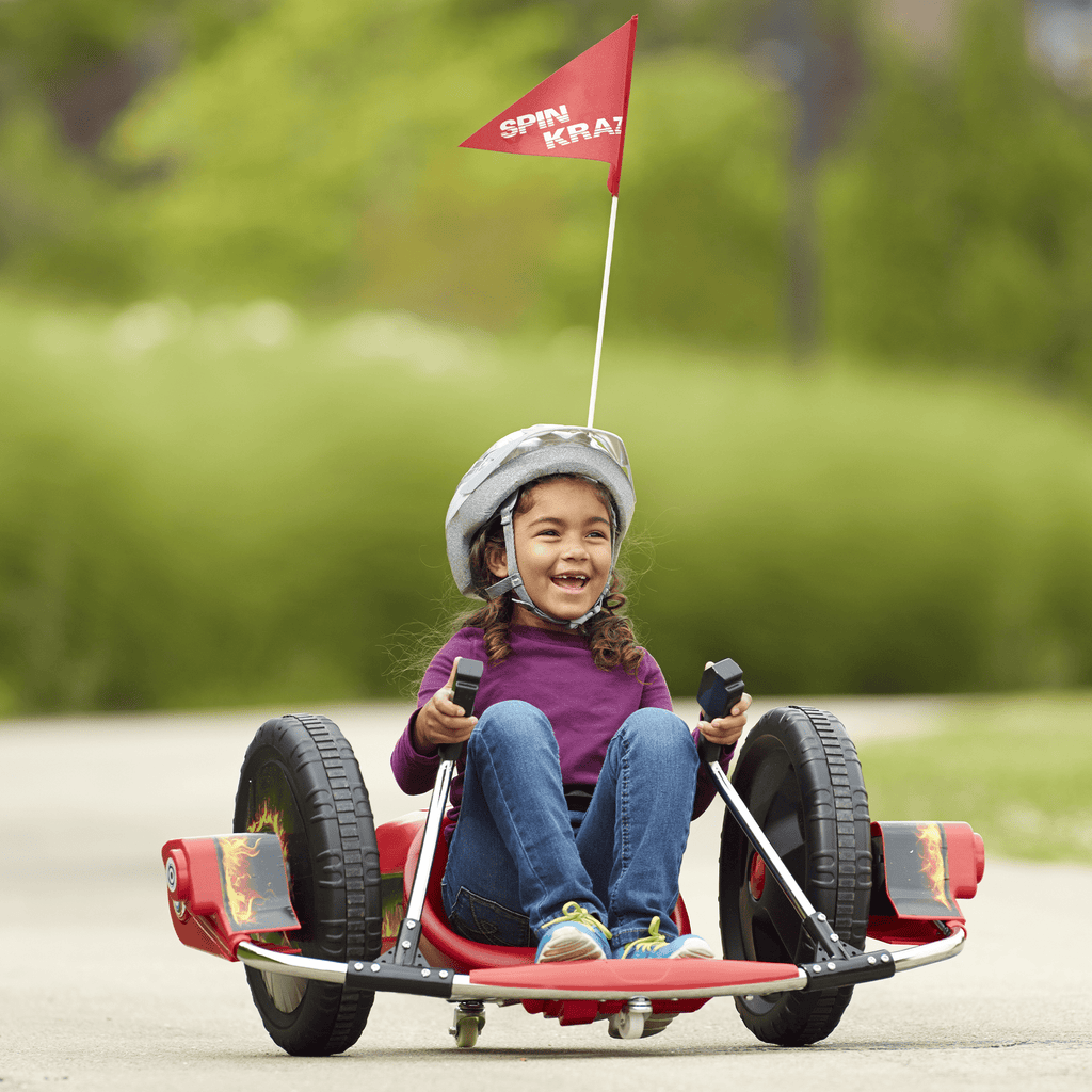 SUSIELADY 12V Kids Ride On Car, Kids Electric Go Kart, 16" Exaggerated Wheel, 360 Degree Steering Rotation, Dual Handle Control, DIY Stickers, for Kids Aged 6+