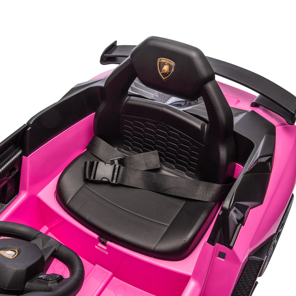 SUSIELADY 12V Kids Ride on Car, Licensed Lamborghini, with Remote Control, Hydraulic Pressure Door, Slow Start, Bluetooth, Music, for Kids Aged 3+