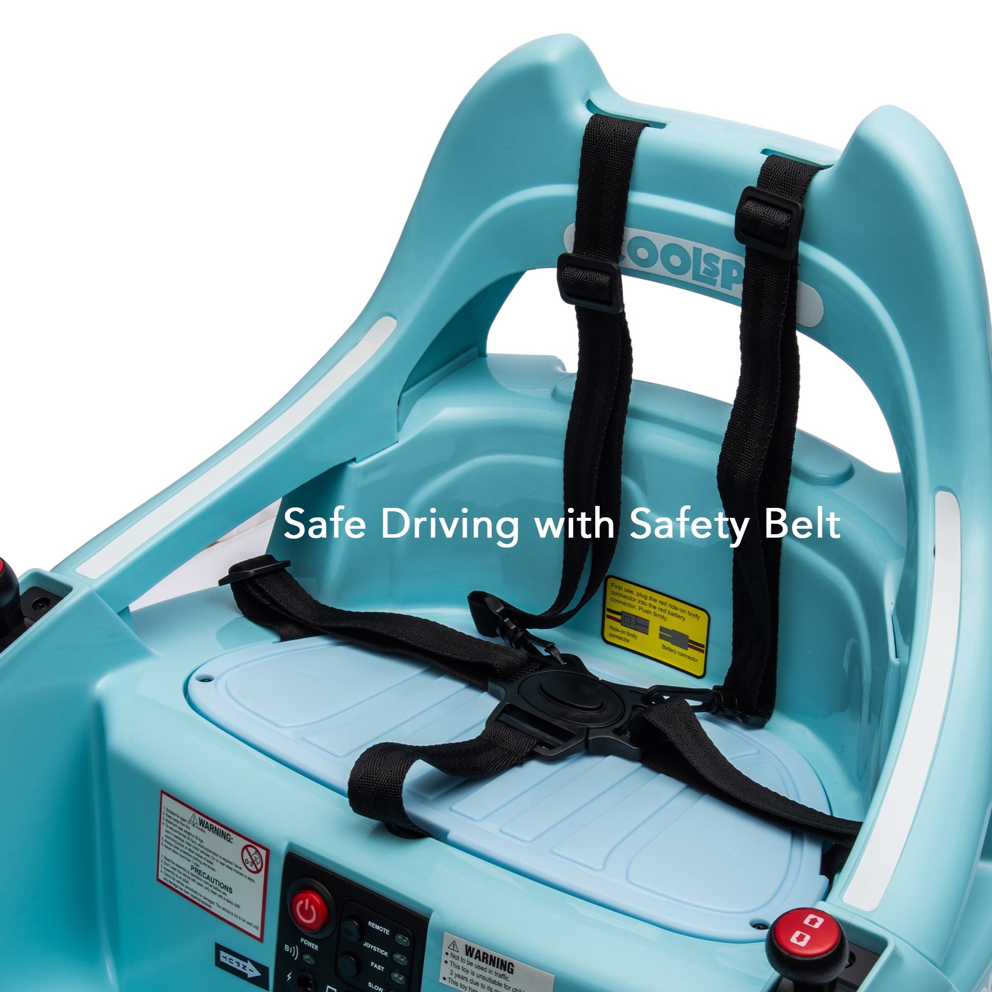 Track 7 12V Ride on Bumper Car, Electric Bumper Car for Kids & Toddlers, Remote Control, 2 Speed, Bluetooth, Music, 5 Lighting Mode, 360°Spin, Max 3.1mph, Blue