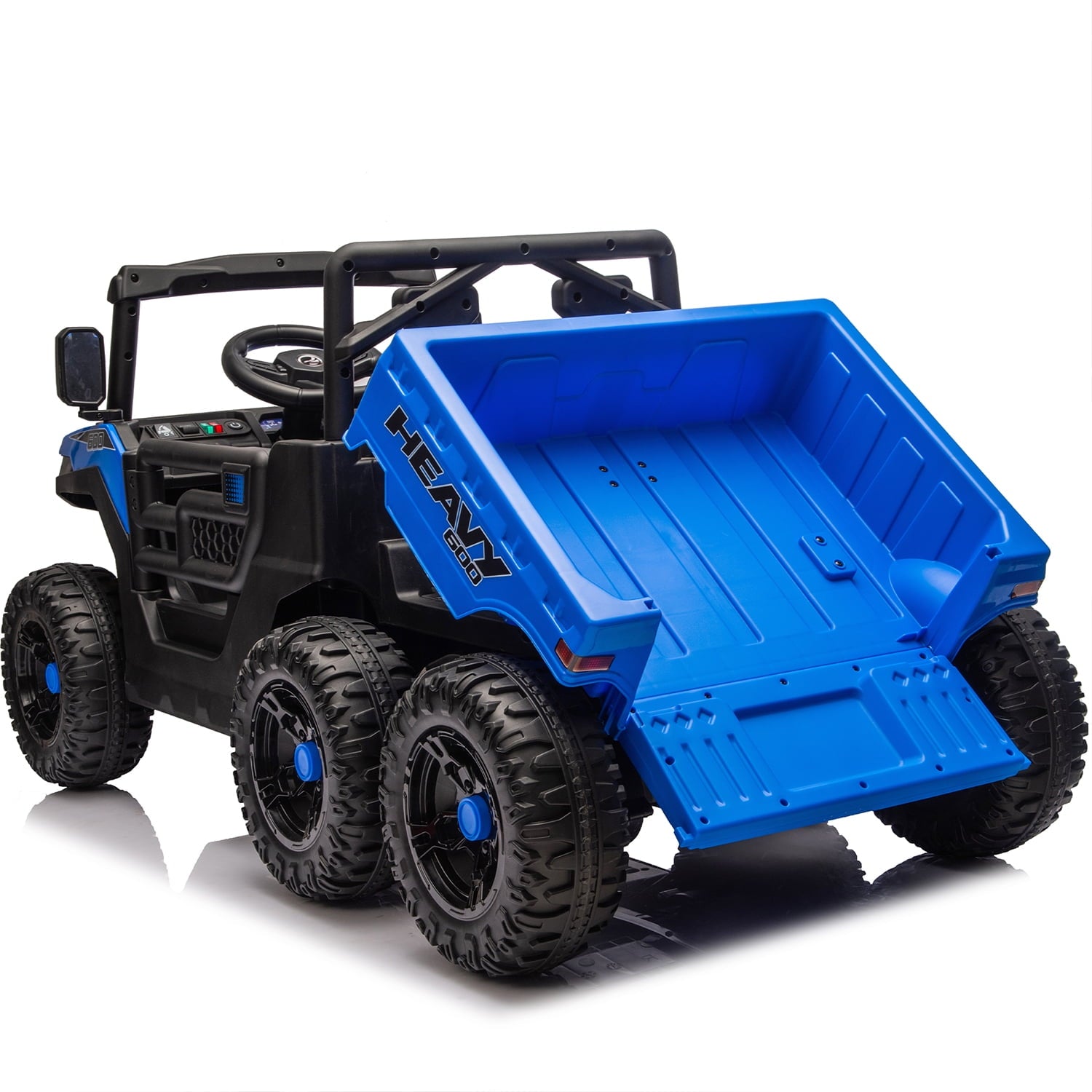 Track Seven 24V Ride on Dump Truck, 400W 6-Wheel Ride on UTV Car for Big Kids with Electric Dump Bed, Remote Control, Music, Lights, Spring Suspension, 24V Ride on Toy Car for Kids Aged 3+, Black