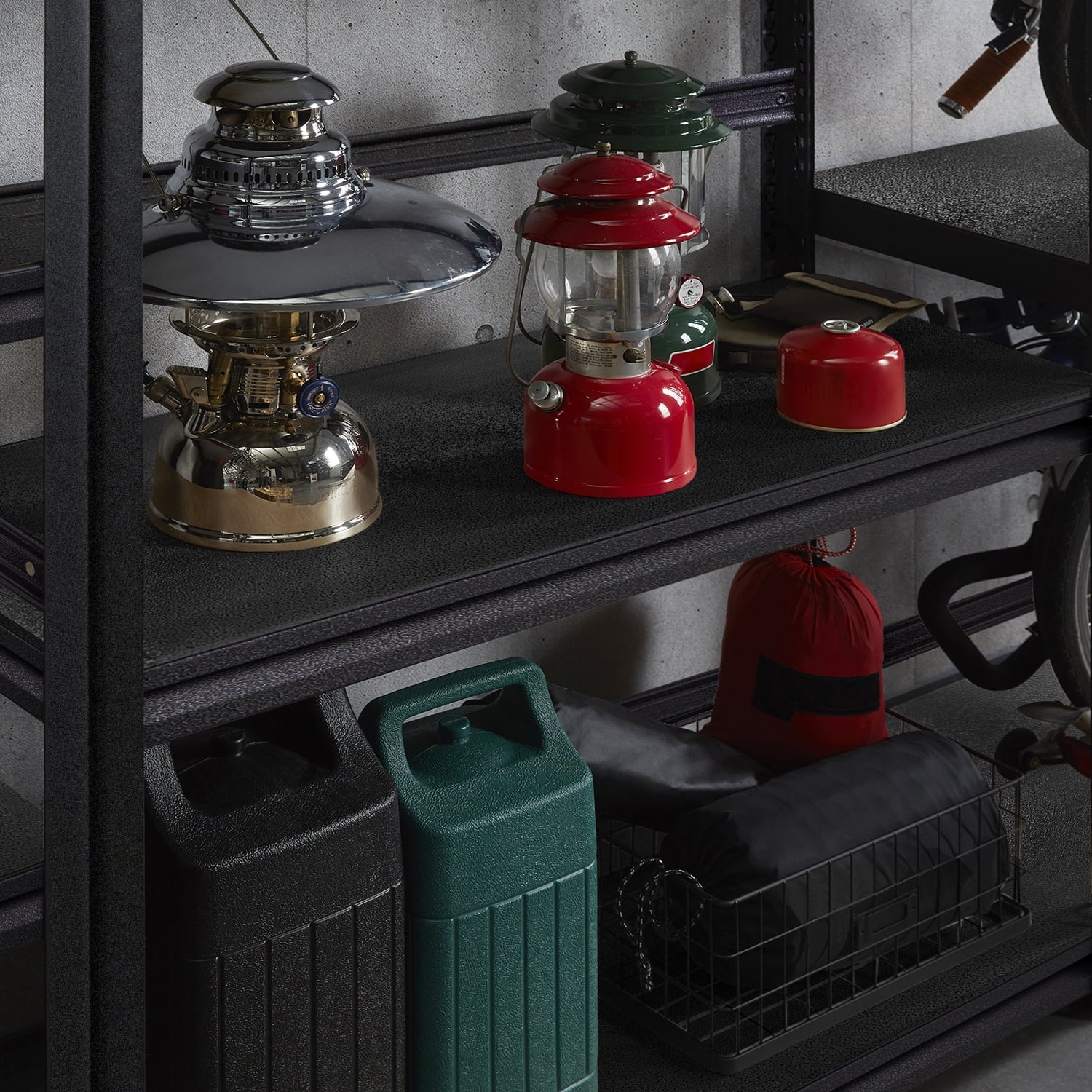 COOKCOK 5-Tier Storage Shelving Unit, Metal Shelf with Wheels, 39.4"x15.8"x 63", Adjustable Garage Storage Shelf, Load Up to 2000LBS, Kitchen Shelf with Protective Side