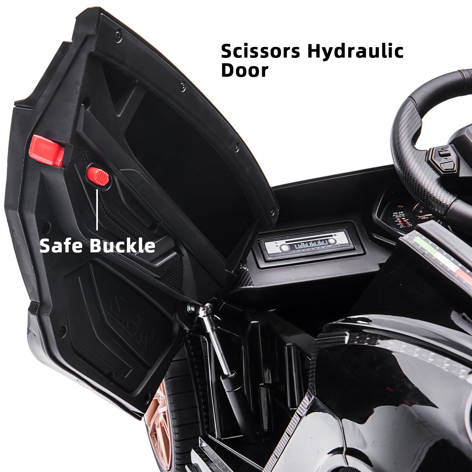 LISUEYNE Kids Ride on Car, 12V Lamborghini Sian Electric Car for Boys Girls, Remote Control, Black