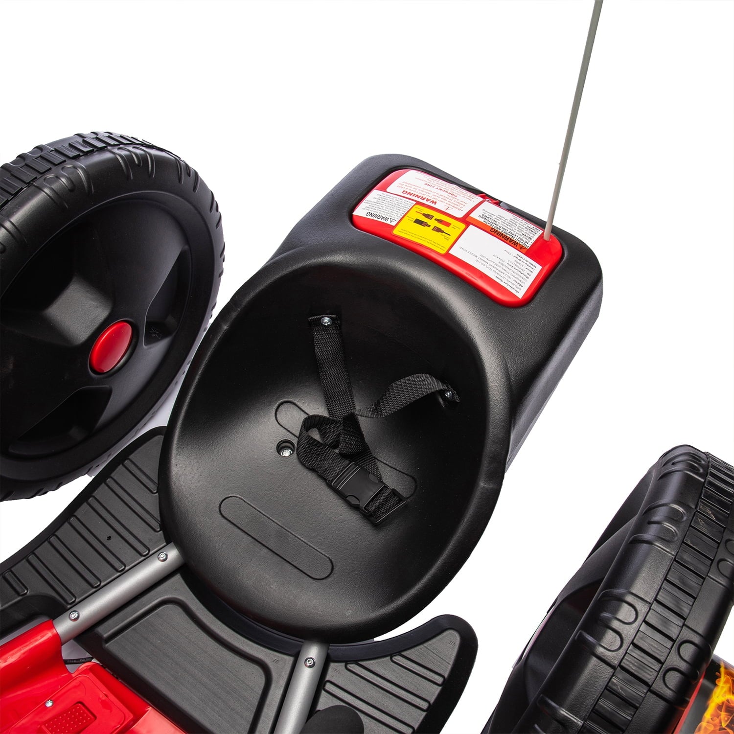 SUSIELADY 12V Kids Ride On Car, Kids Electric Go Kart, 16" Exaggerated Wheel, 360 Degree Steering Rotation, Dual Handle Control, DIY Stickers, for Kids Aged 6+
