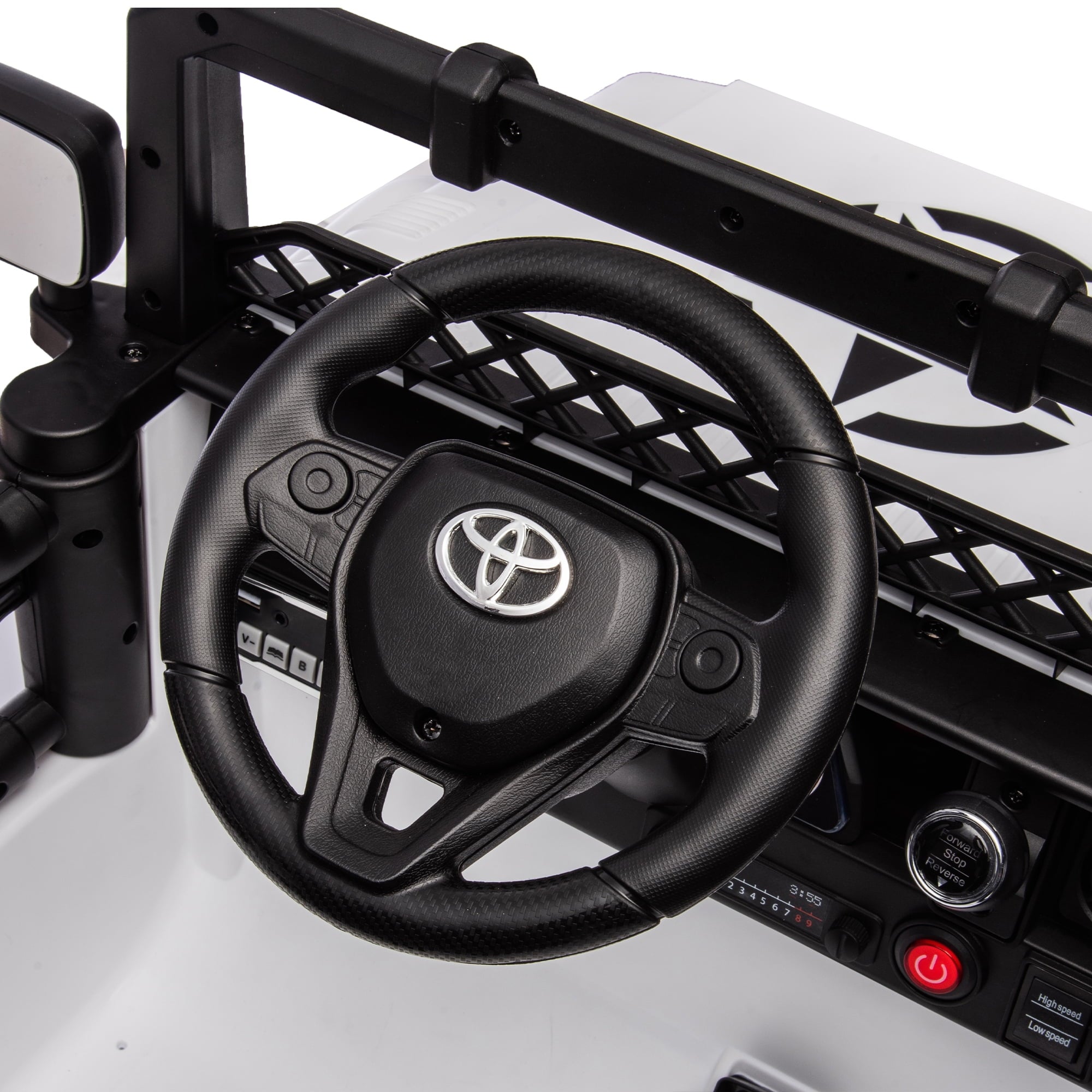 Track 7 Kids Ride on Truck, 12V Licensed Toyota FJ Cruiser Electric Car for Kids Age 3+, Ride on Car w/Remote Control, Power Display, Music, White