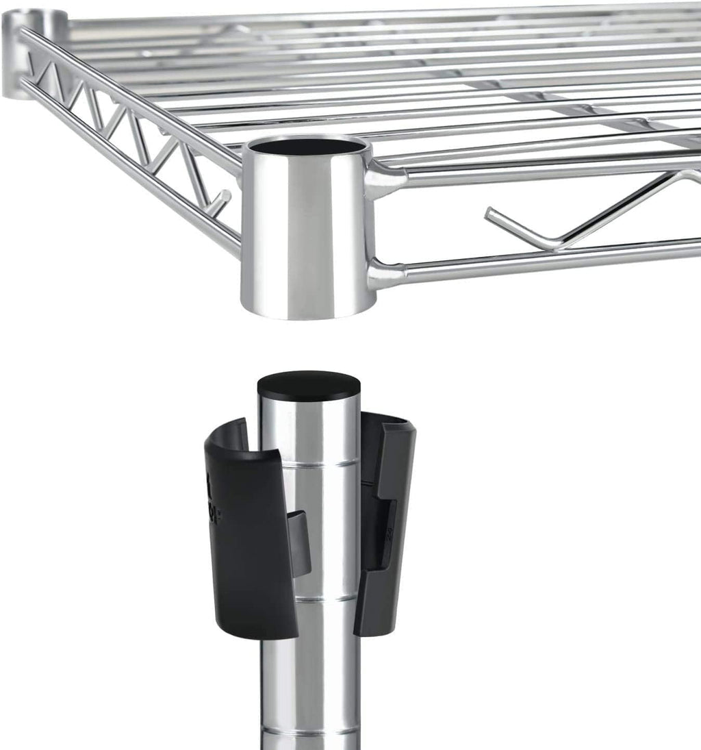 COOKCOK 5-Tier Wire Shelving, 35"D x 17"W x 73"H Storage Shelves, Metal Shelves with Wheels, Height Adjustable Garage Shelf for Storage