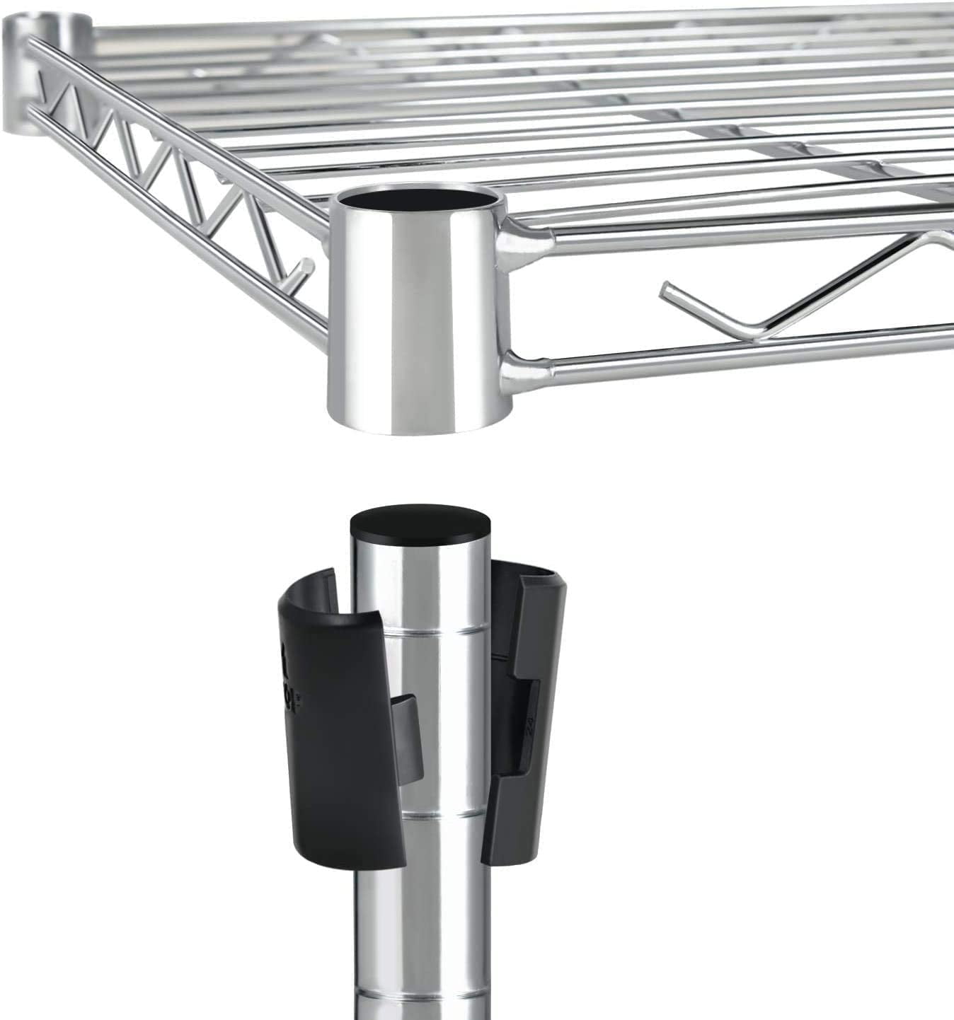 COOKCOK 5-Tier Wire Shelving, 35"D x 17"W x 73"H Storage Shelves, Metal Shelves with Wheels, Height Adjustable Garage Shelf for Storage