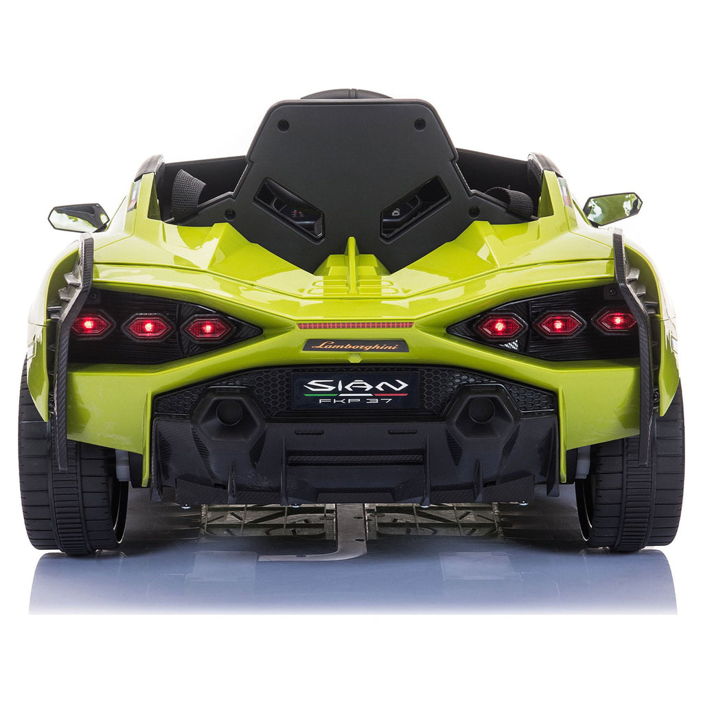 LISUEYNE Kids Ride on Car, 12V Lamborghini Sian Electric Car for Boys Girls, Remote Control, Green